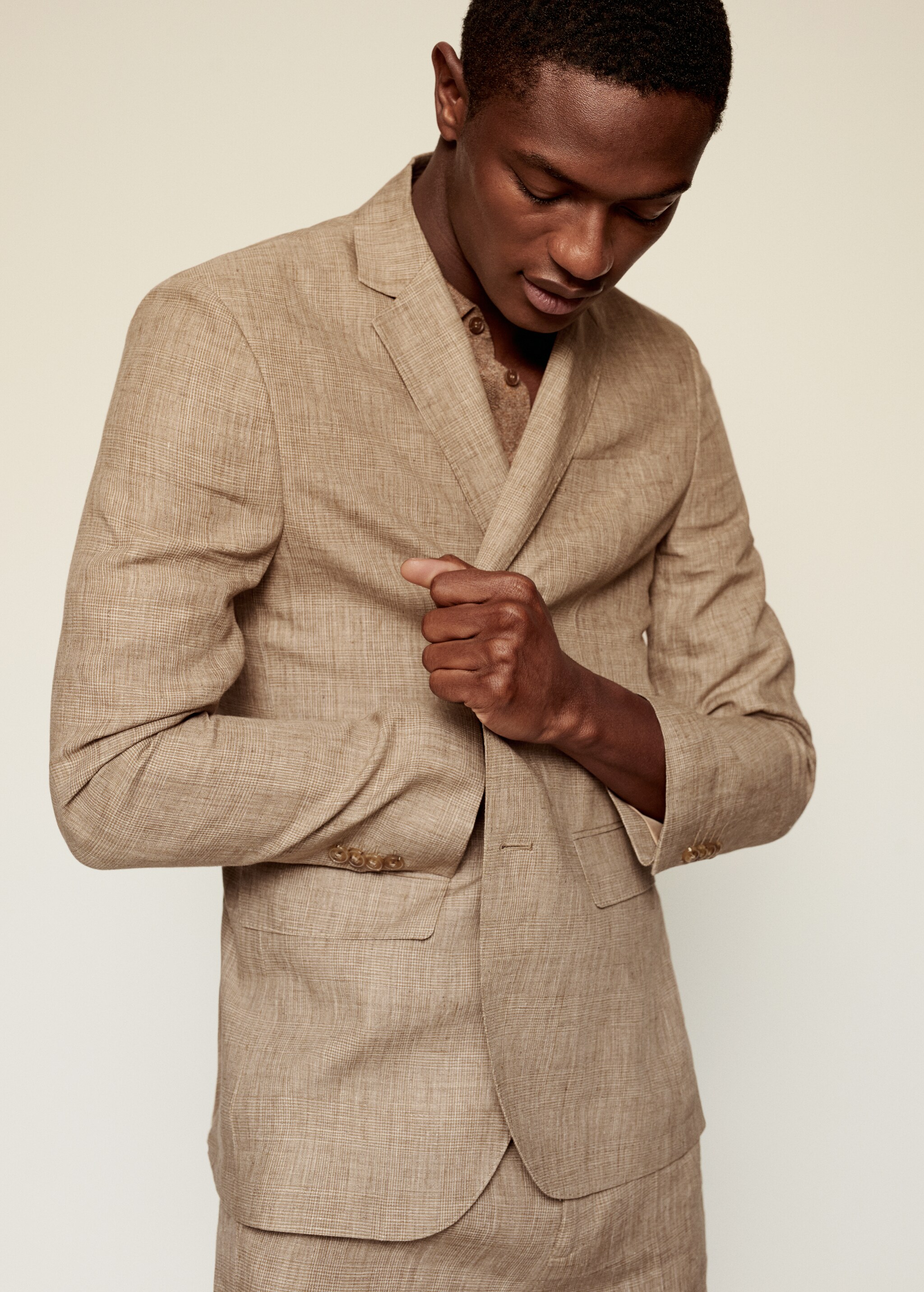 Veste de costume slim fit lin - Plan moyen
