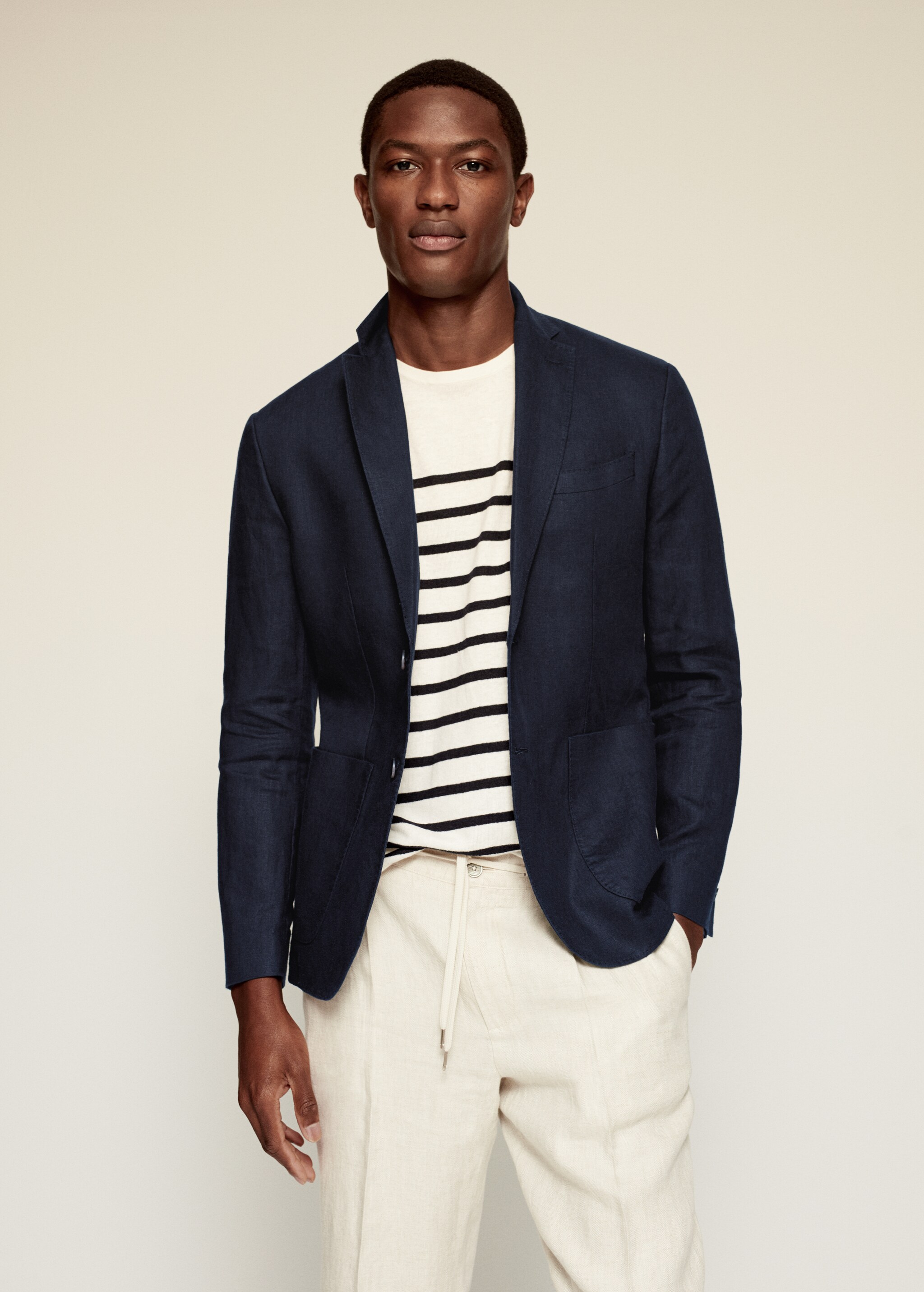 Americana slim fit 100% lino - Plano medio