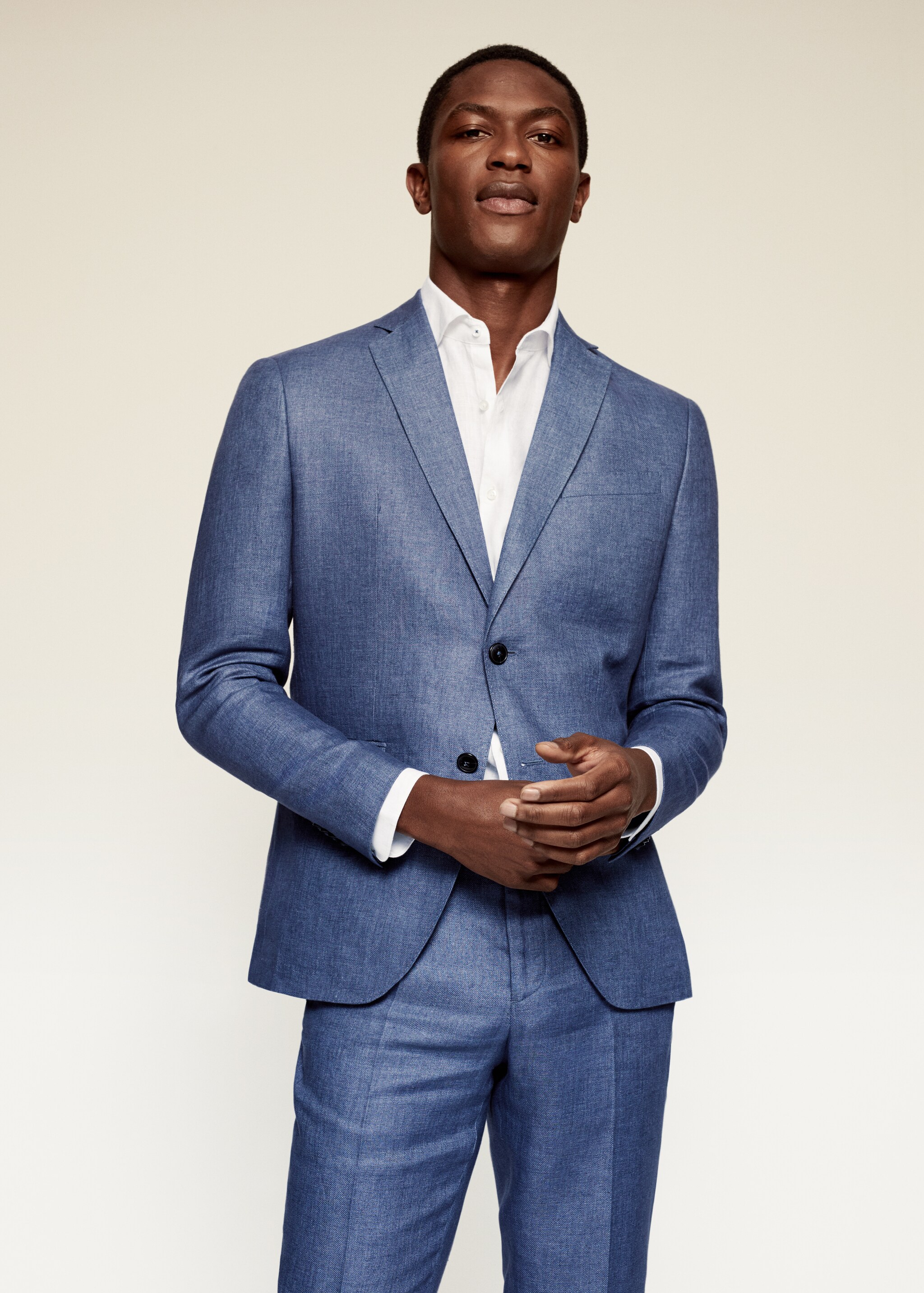 Veste de costume slim fit lin - Plan moyen