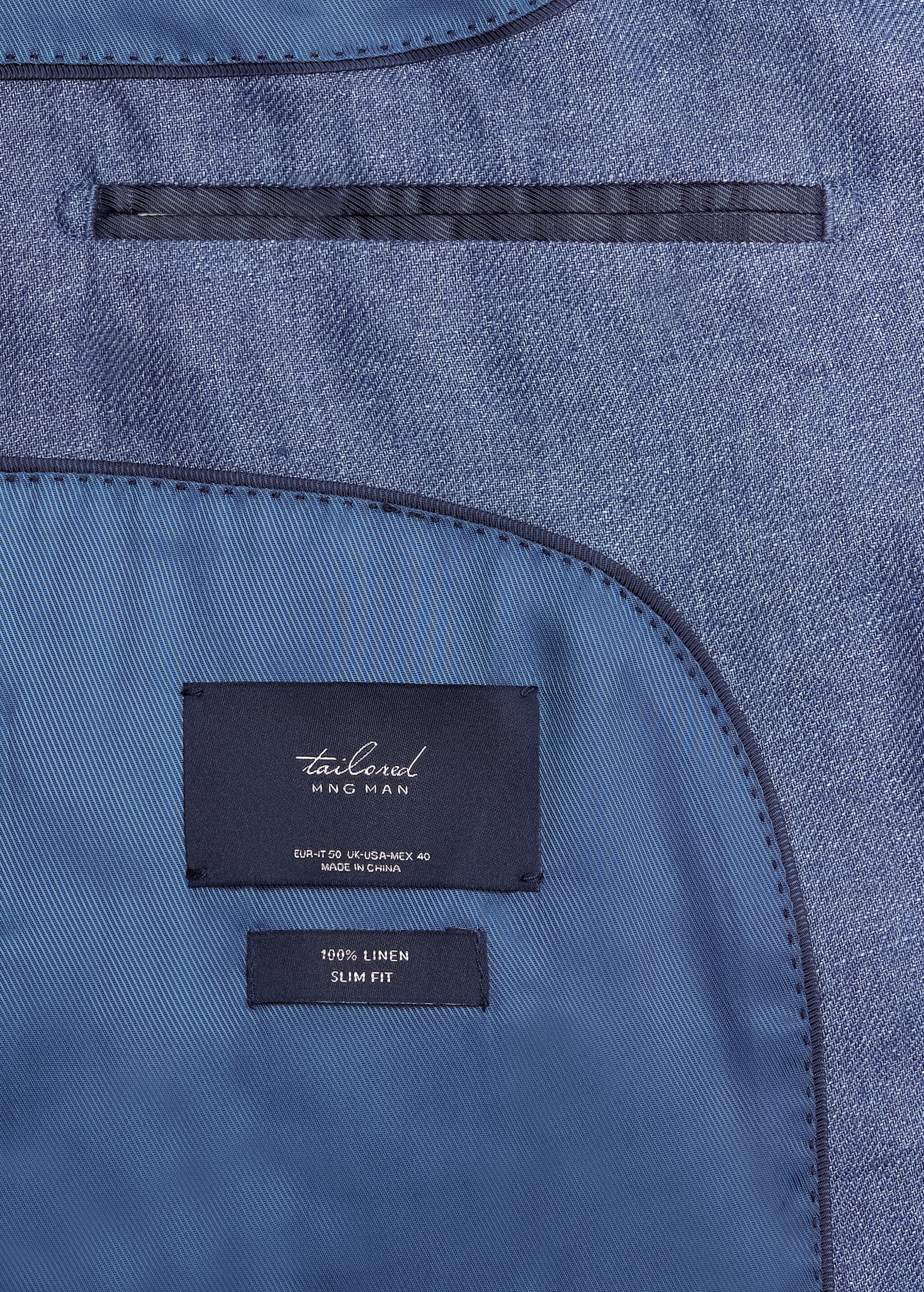 Veste de costume slim fit lin - Détail de l'article 7