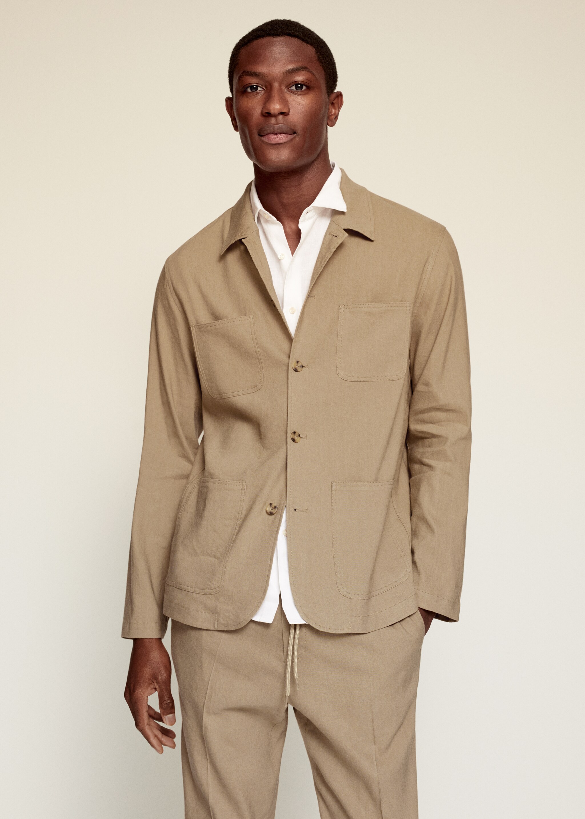 Americana slim fit lino - Plano medio