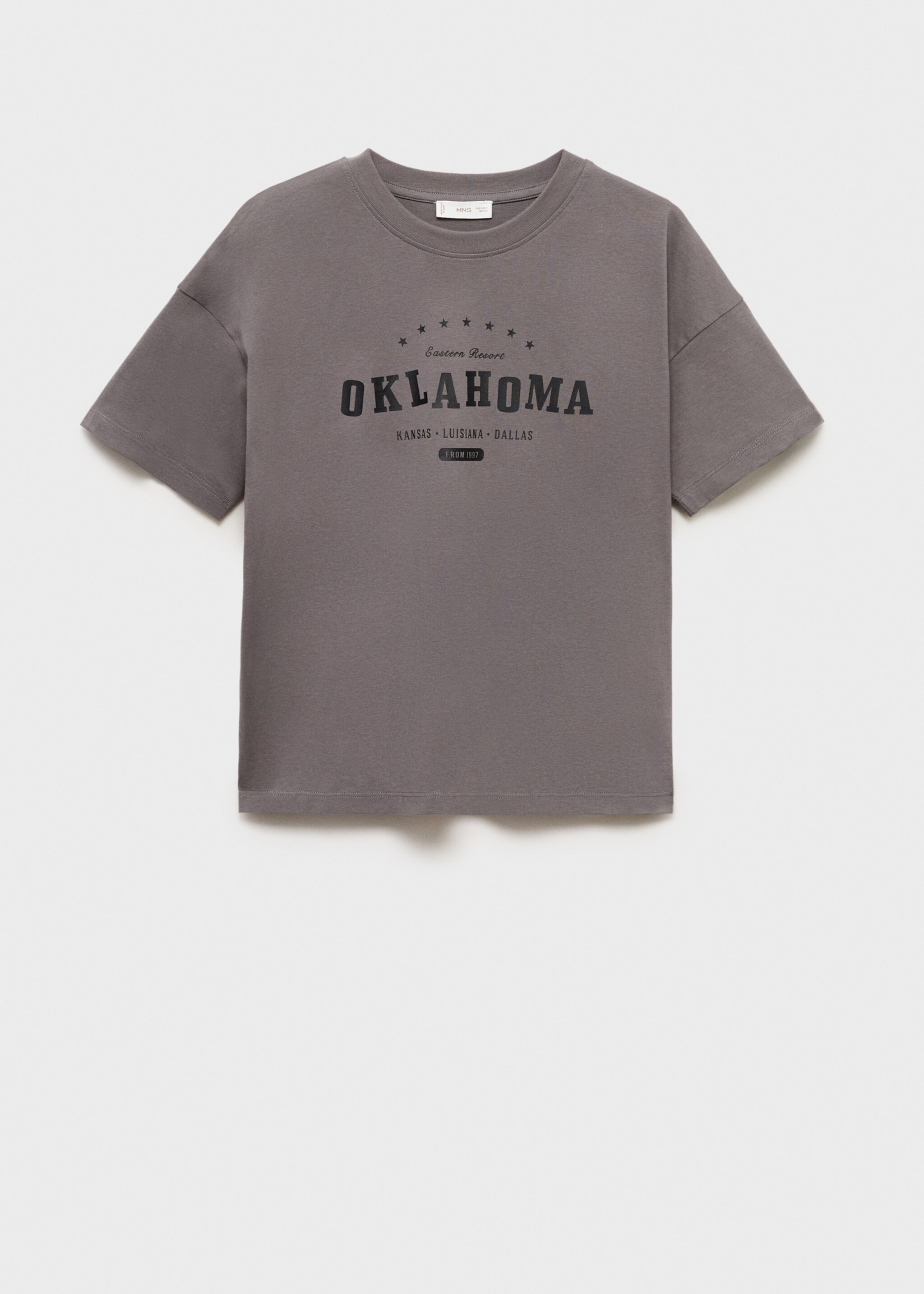 Message cotton T-shirt - Article without model, Charcoal. Ref: 87005741-00.