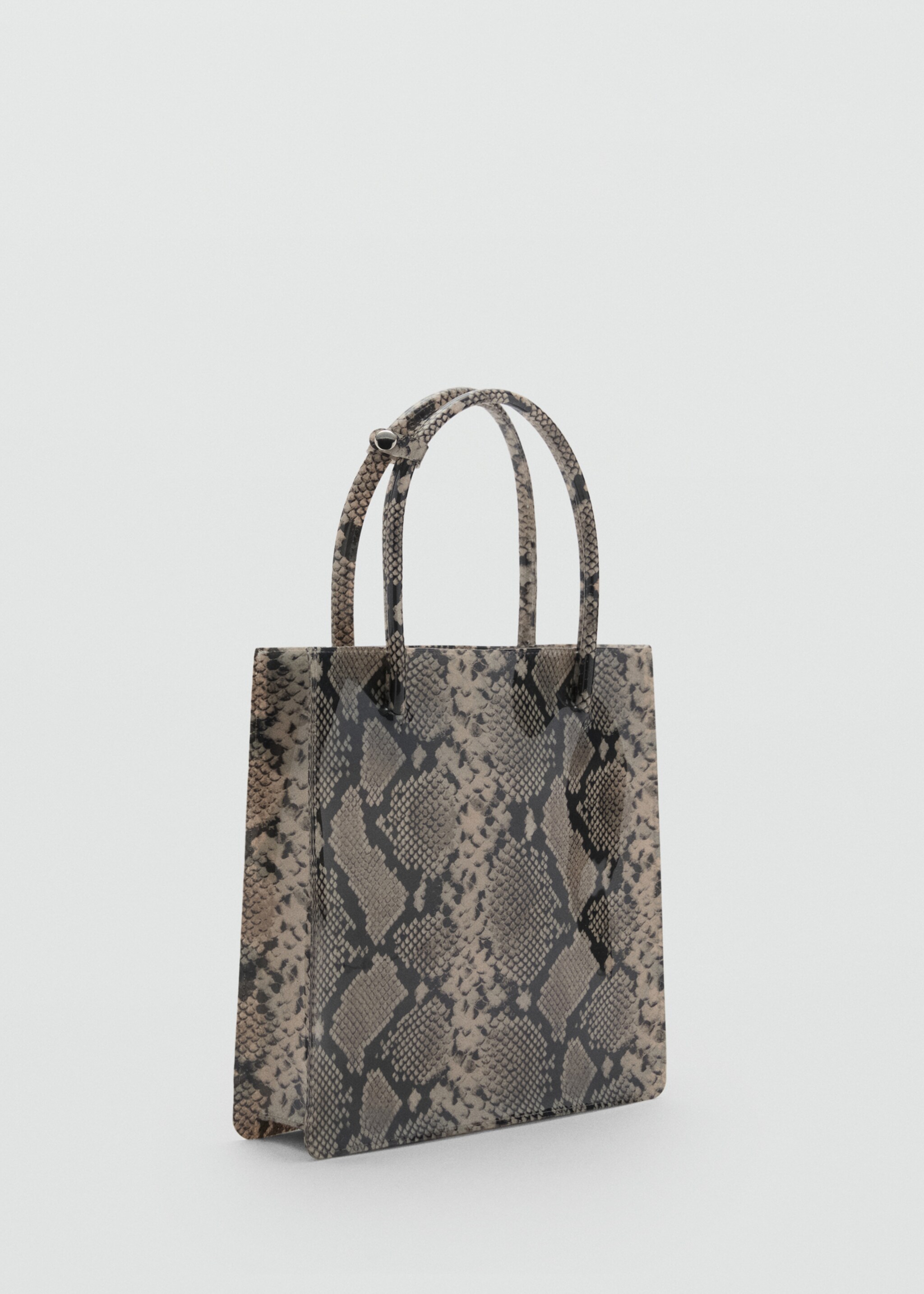 Animal-print double-handle handbag - Medium plane, Beige. Ref: 87005746-00.