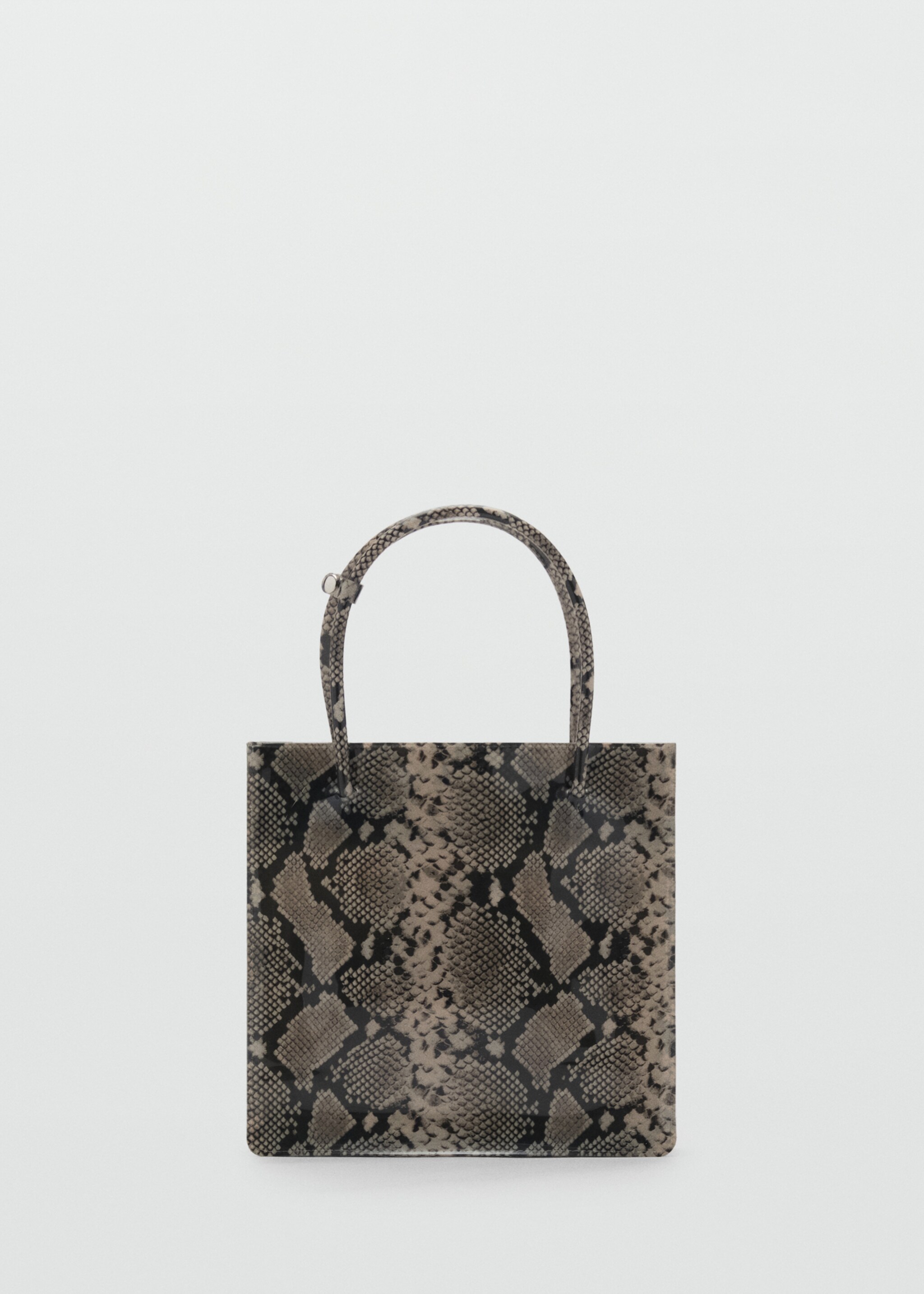 Animal-print double-handle handbag - Article without model, Beige. Ref: 87005746-00.