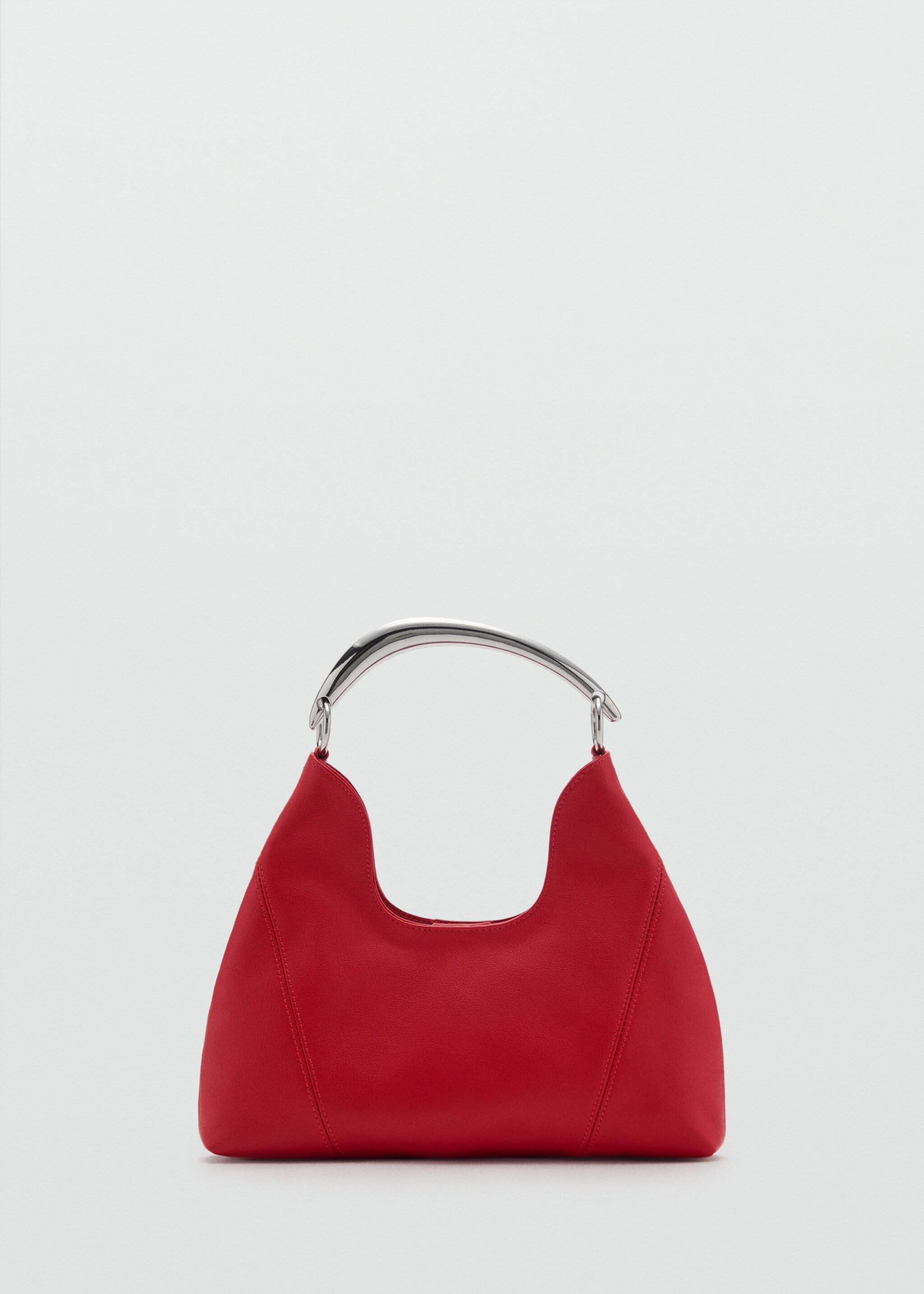 Leather shoulder bag with metal handle - Article without model, Red. Ref: 87005749-00.