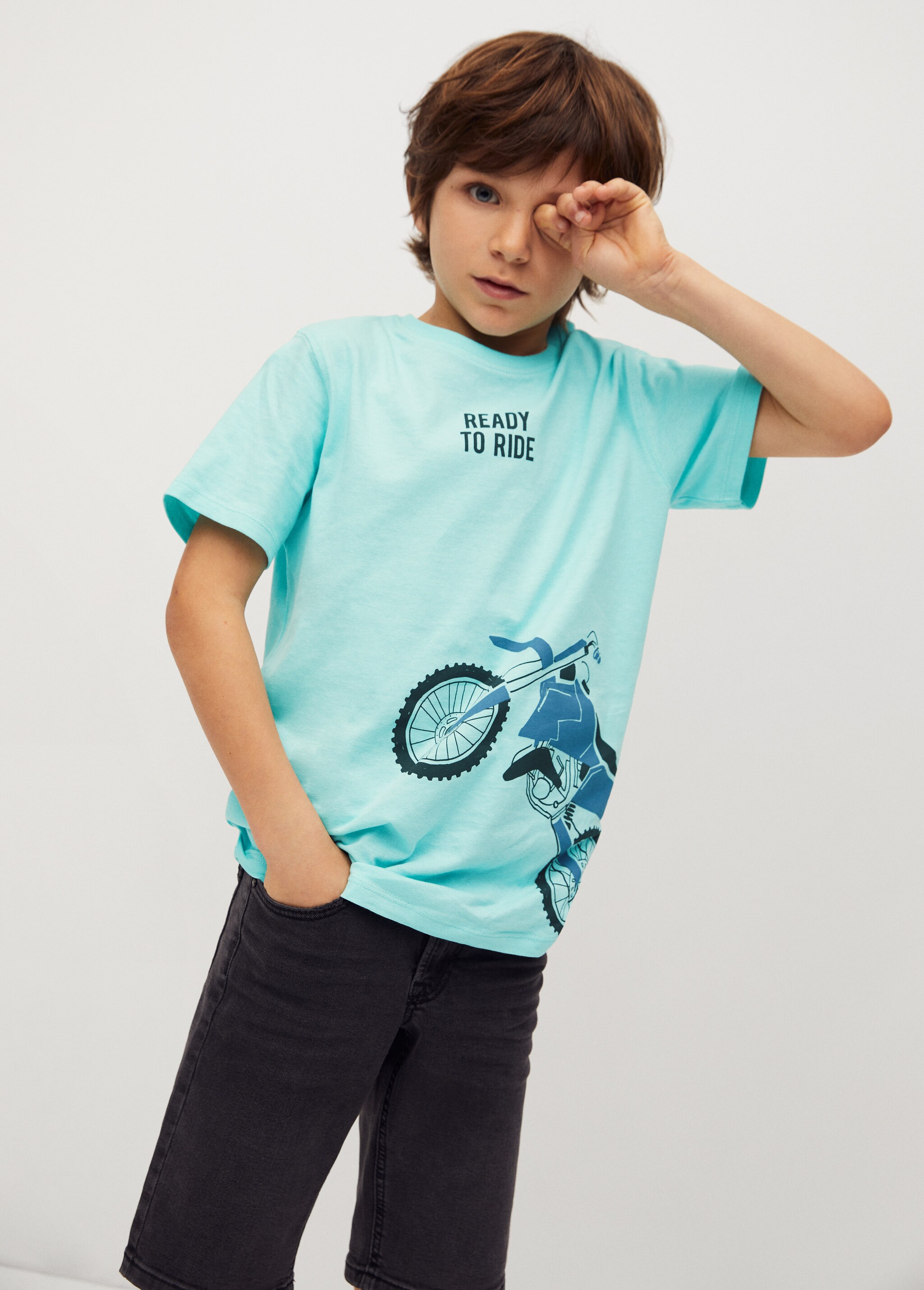 Bedrucktes T-Shirt aus Bio-Baumwolle - Mittlere Ansicht