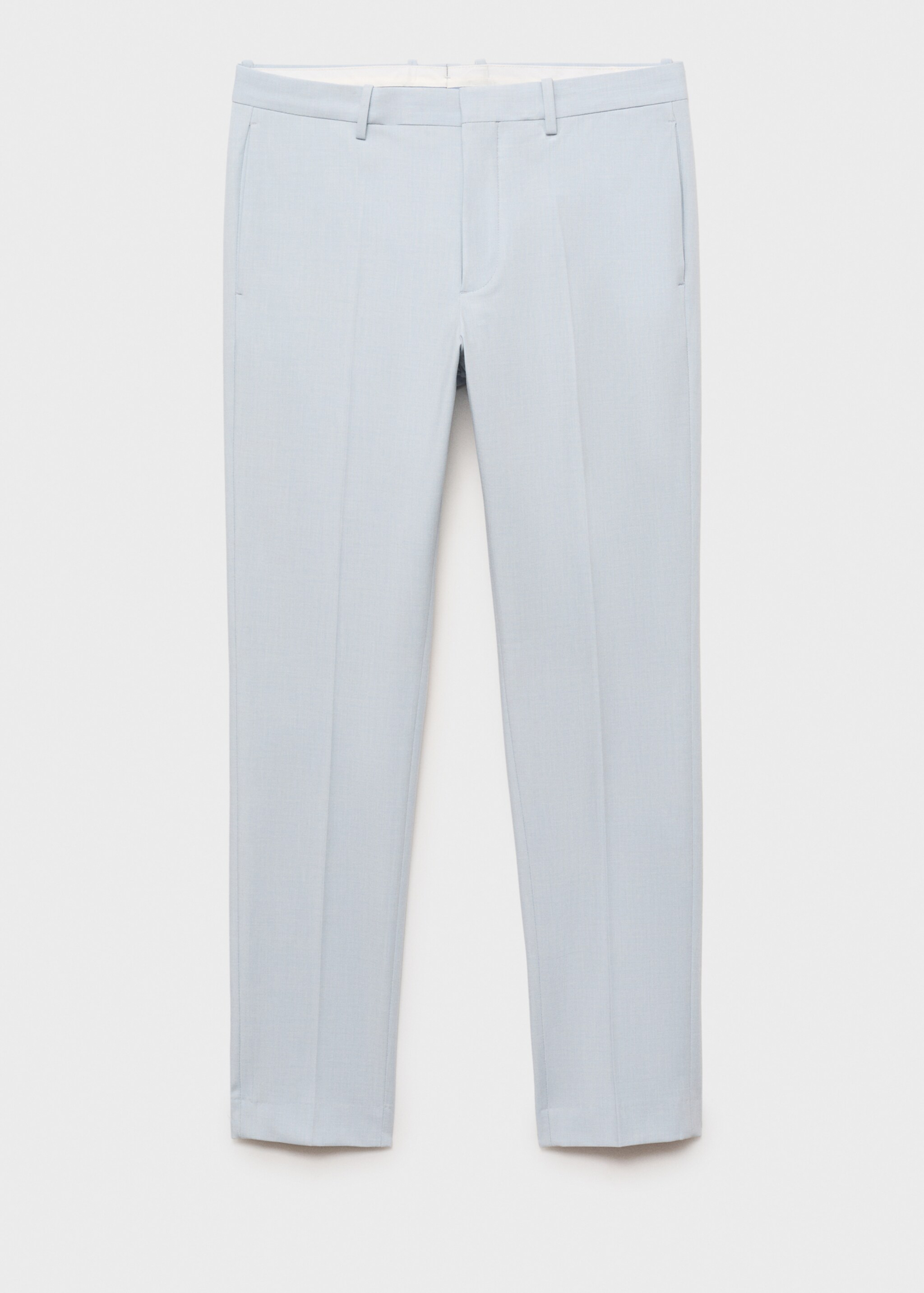 Stretch fabric super slim-fit suit trousers - Article without model, Sky Blue. Ref: 87005940-00.