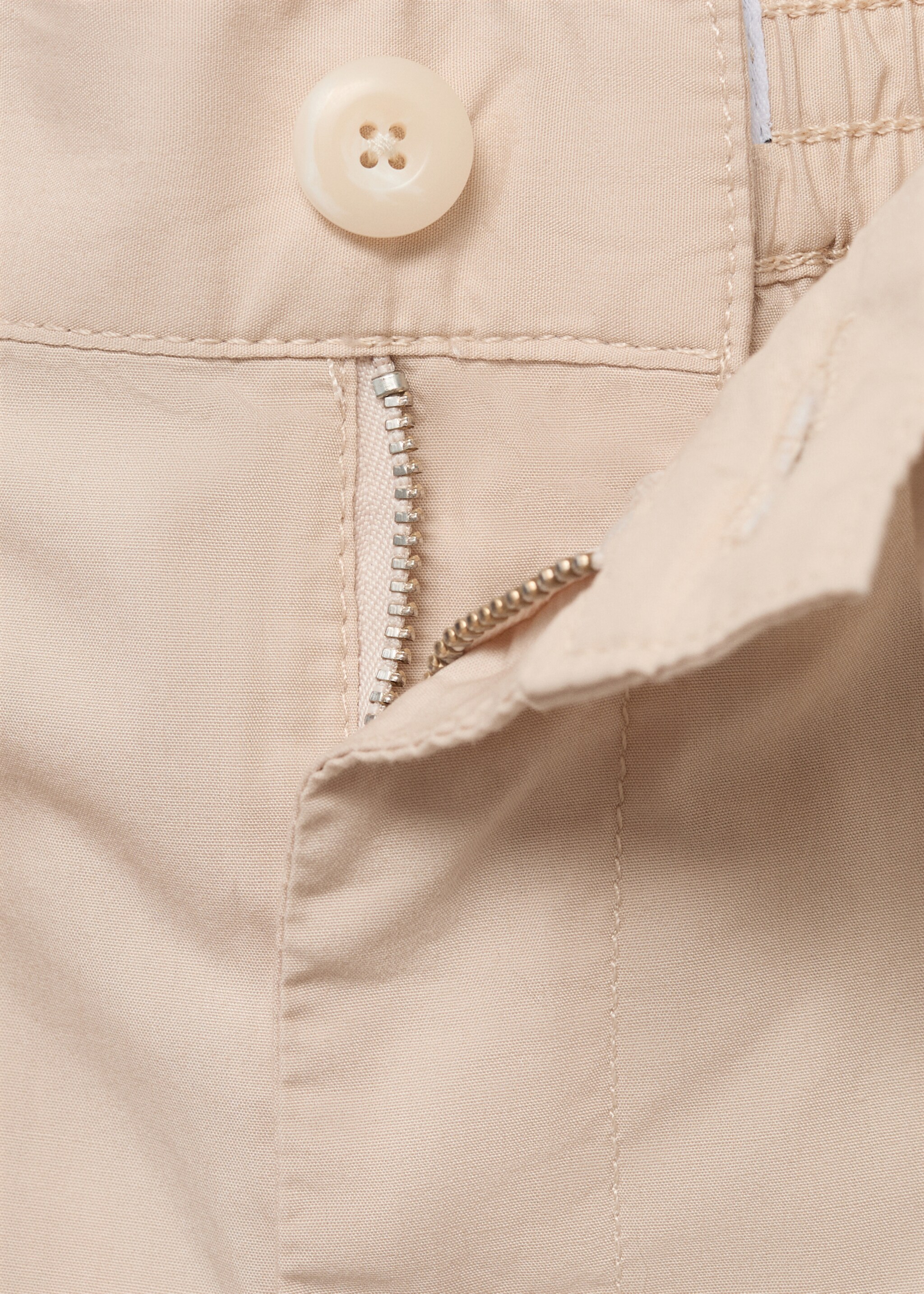 Poplin cotton trousers - Details of the article 0, Ecru. Ref: 87005941-00.