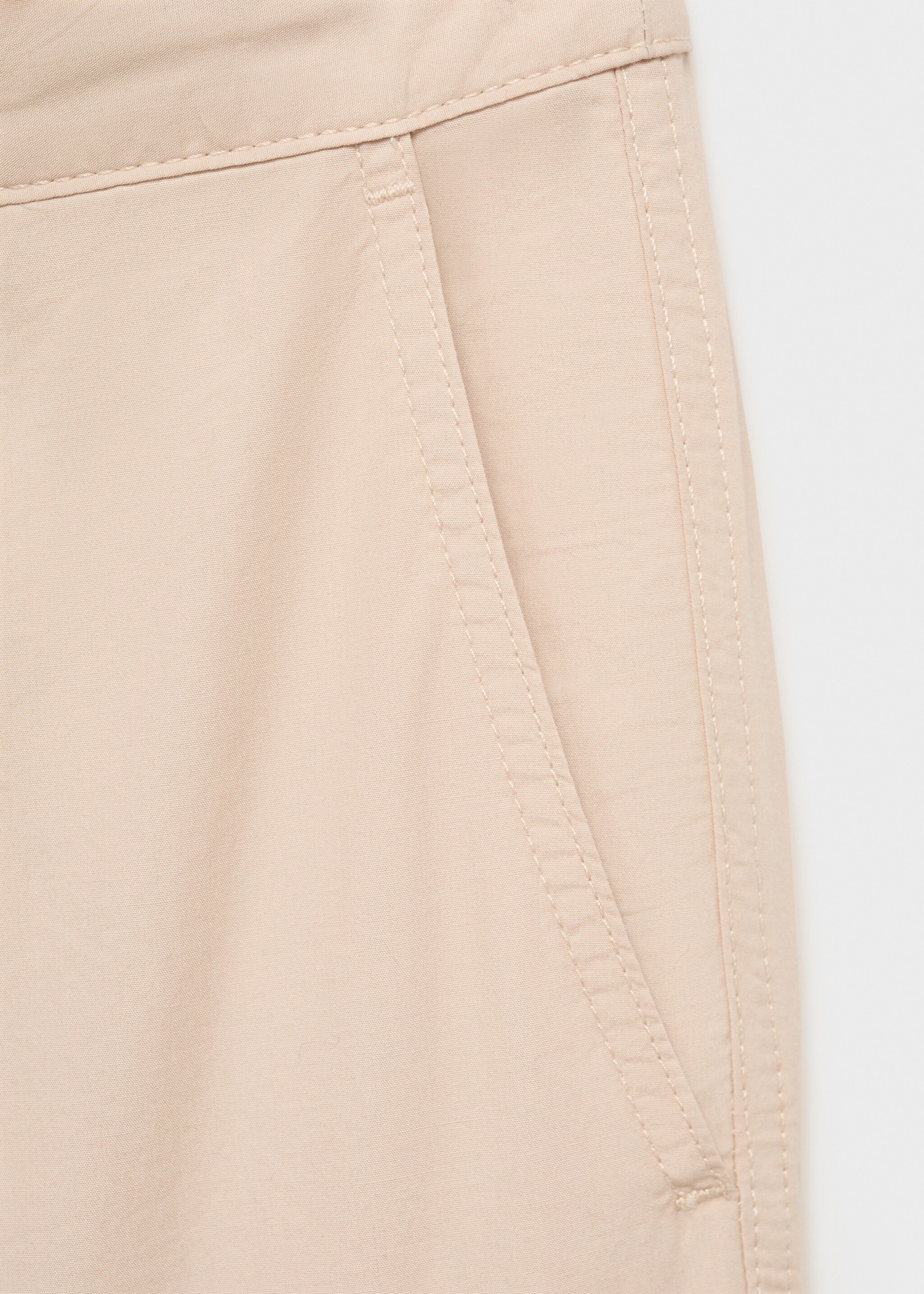 Poplin cotton trousers - Details of the article 8, Ecru. Ref: 87005941-00.