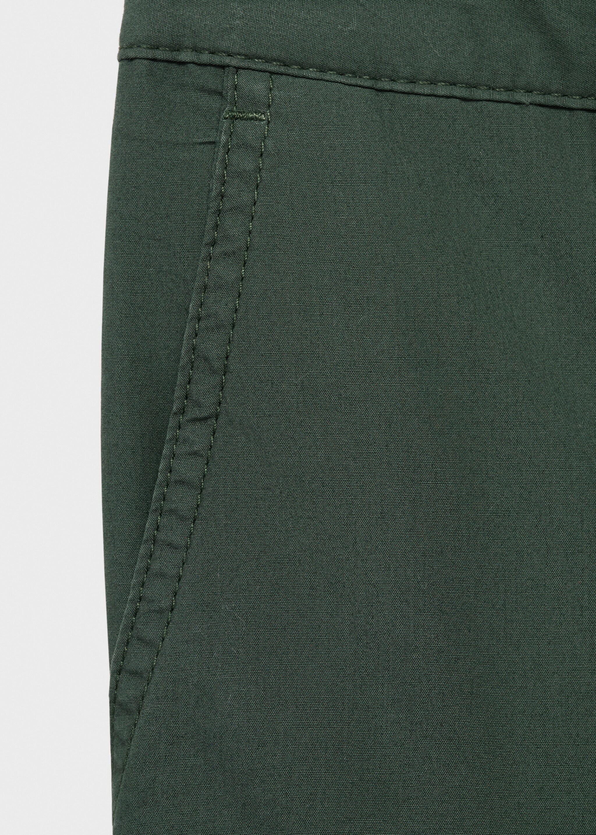 Pantalon en popeline de coton - Détail de l'article 8, Vert foncé. Ref: 87005941-00.