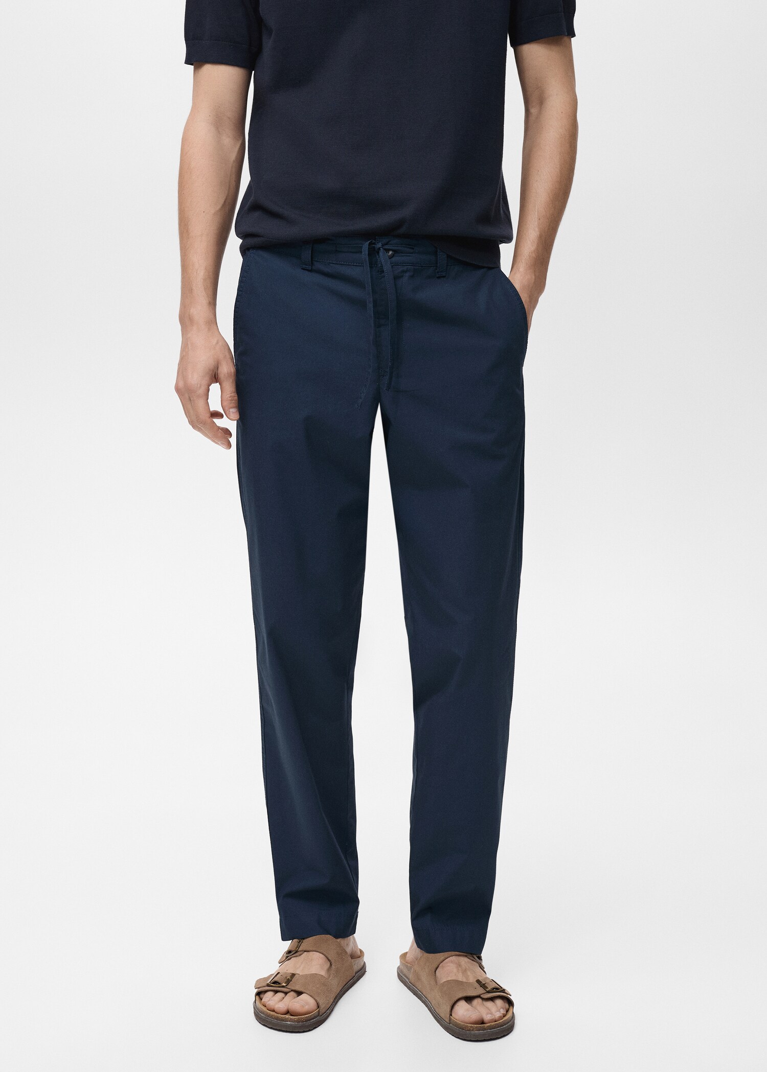 Pantalon en popeline de coton - Plan moyen