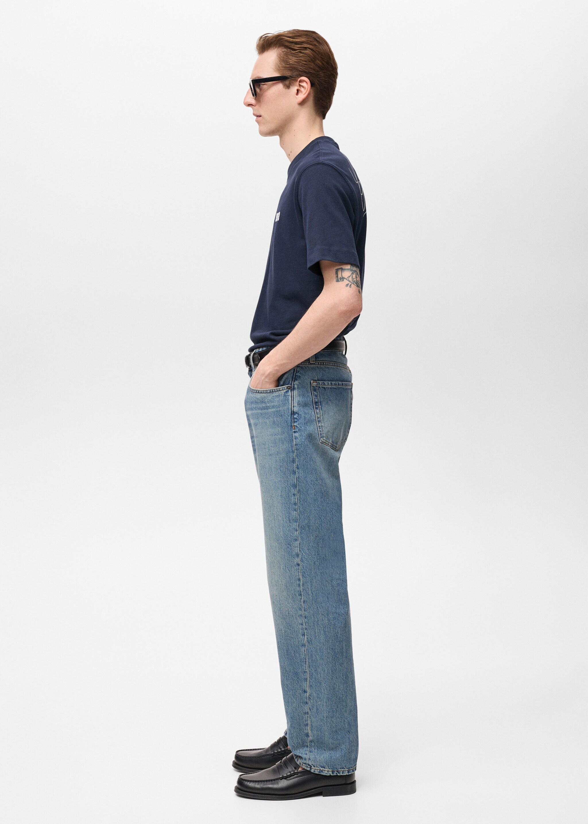 Embroidered cotton T-shirt - Details of the article 2, Dark Navy. Ref: 87005942-00.