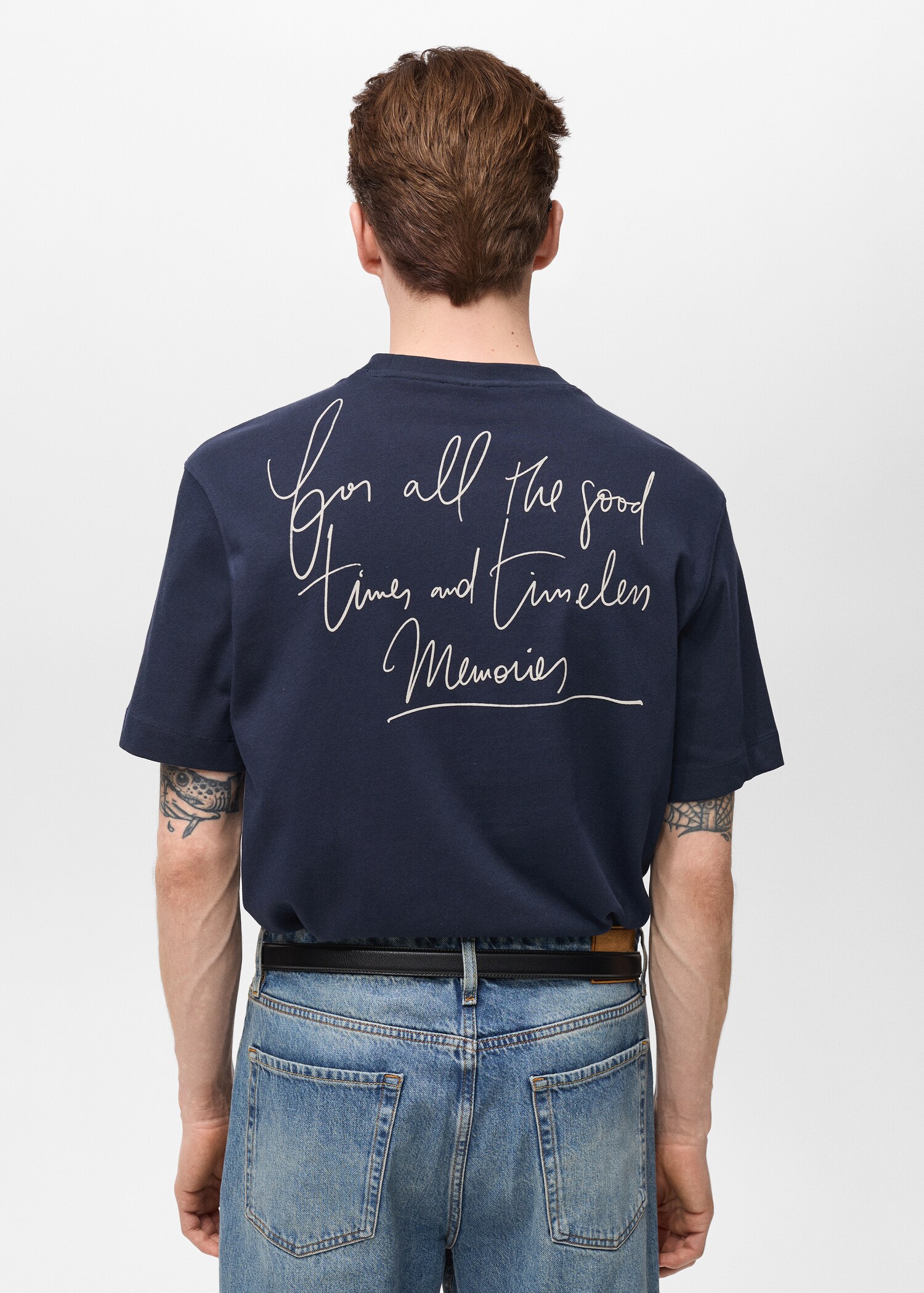 Embroidered cotton T-shirt - Reverse of the article