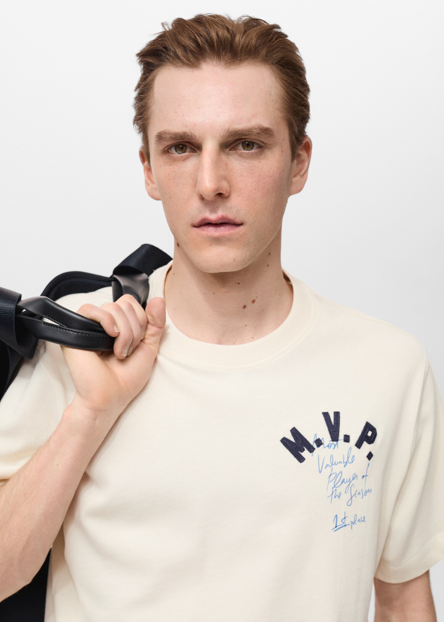 Embroidered cotton T-shirt - Details of the article 1