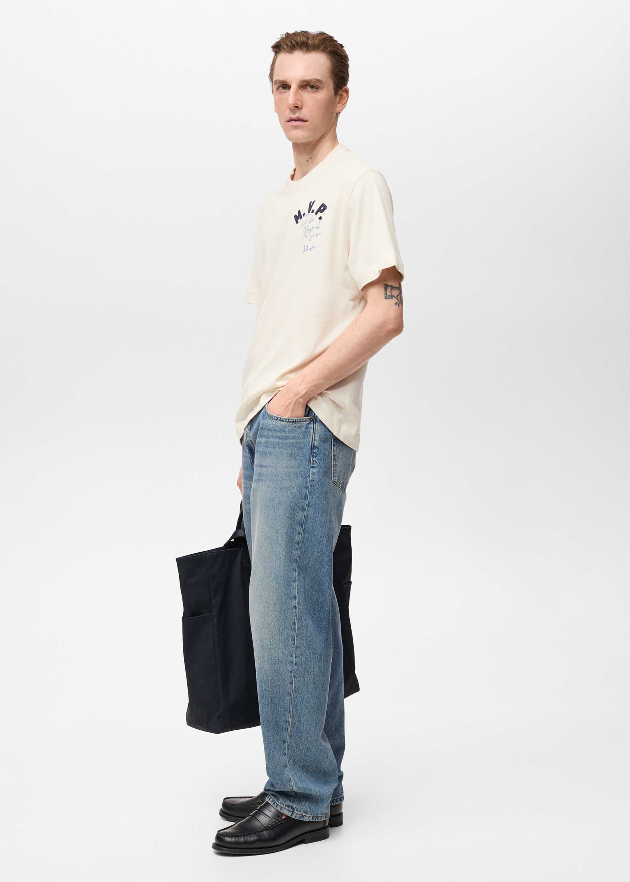 Embroidered cotton T-shirt - Details of the article 2, Ecru. Ref: 87005943-00.