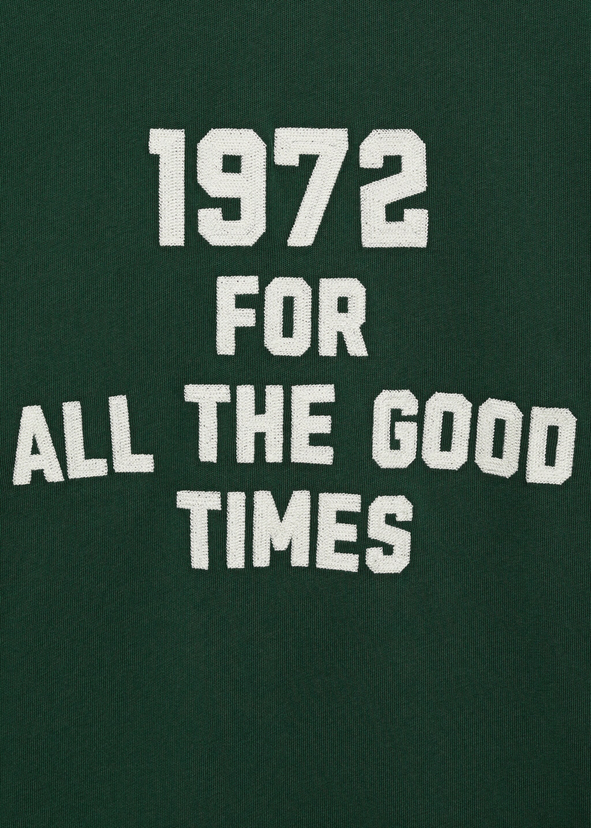 100% cotton embroidered t-shirt - Details of the article 8, Dark Green. Ref: 87005944-00.