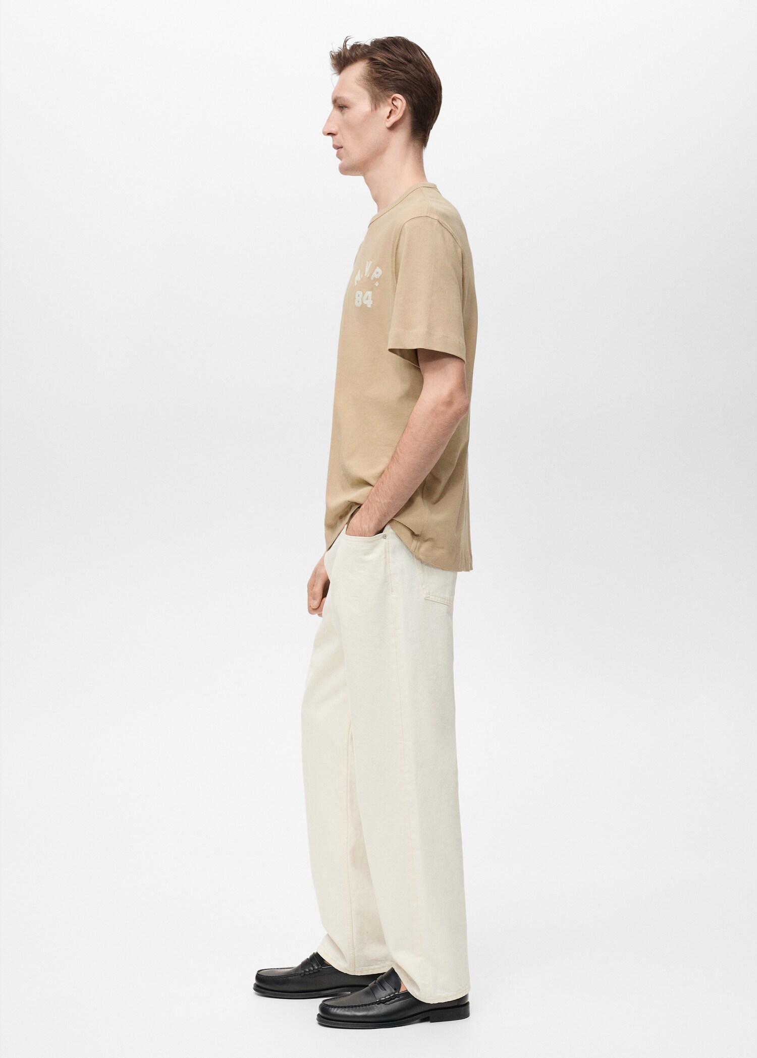 Embroidered detail cotton T-shirt - Details of the article 2