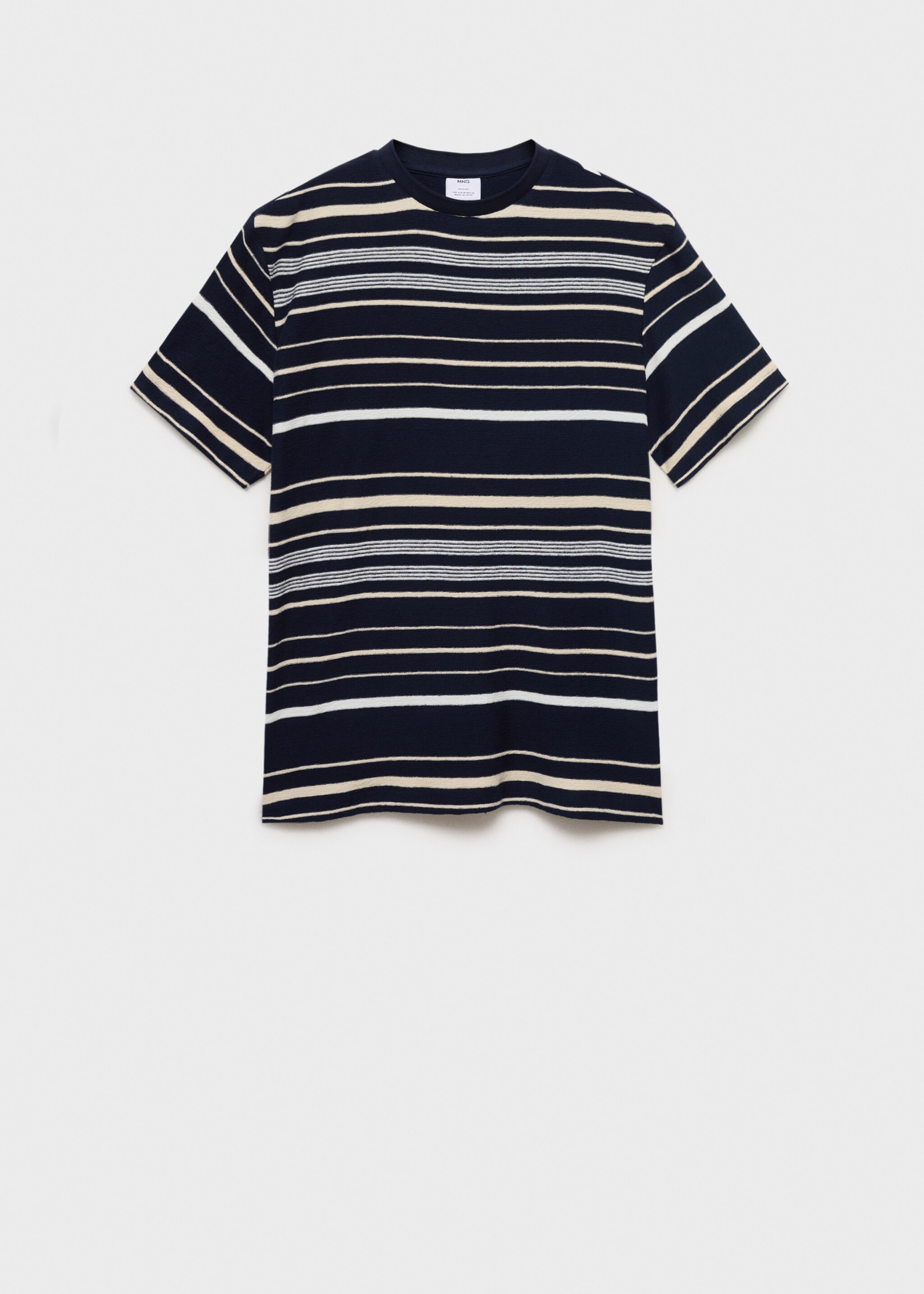 100% cotton regular-fit striped t-shirt - Article without model, Dark Navy. Ref: 87005946-00.