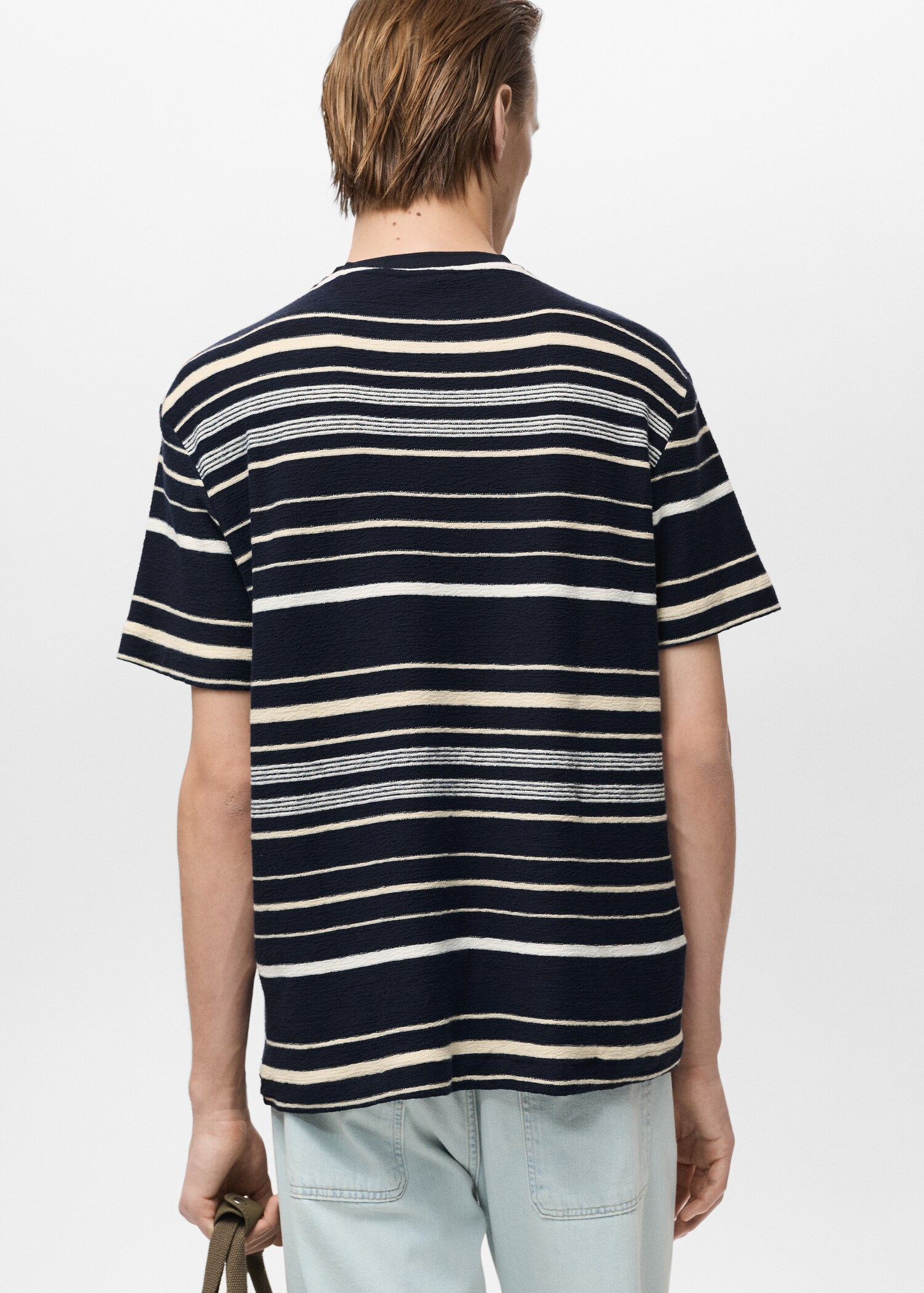 100% cotton regular-fit striped t-shirt - Reverse of the article