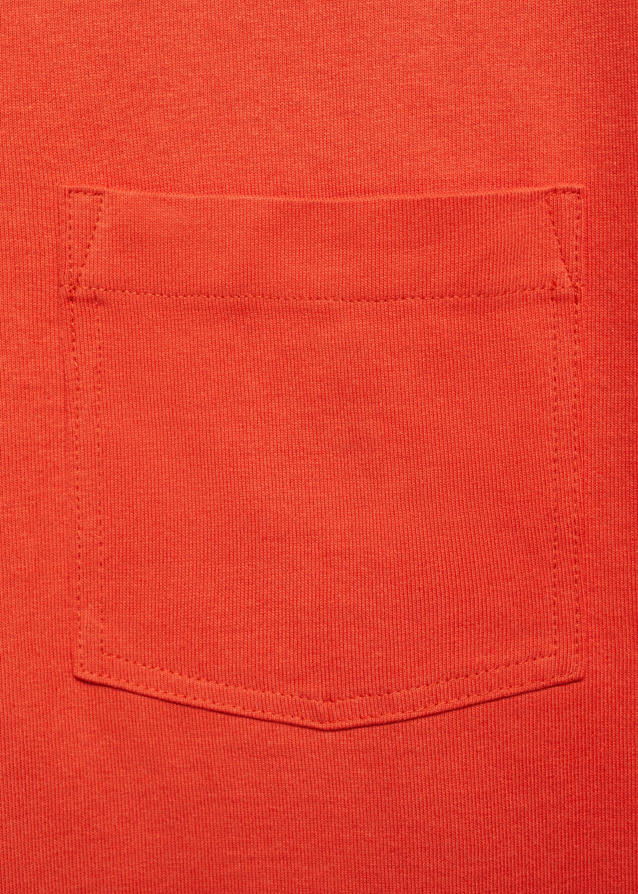 T-shirt 100% cotton boxy fit pocket - Details of the article 0, Orange. Ref: 87005950-00.