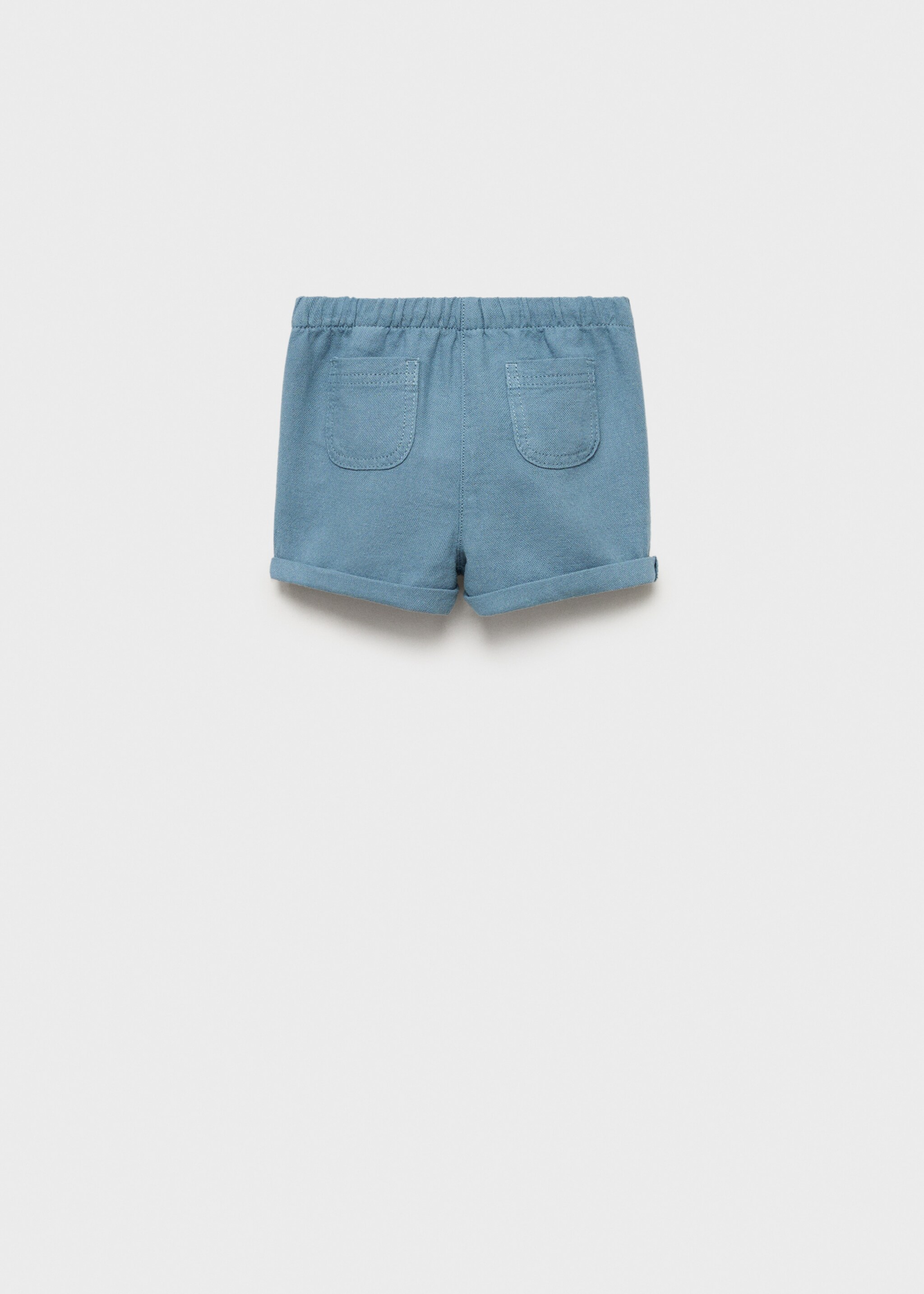 Linen and cotton shorts - Reverse of the article, Green. Ref: 87005951-00.