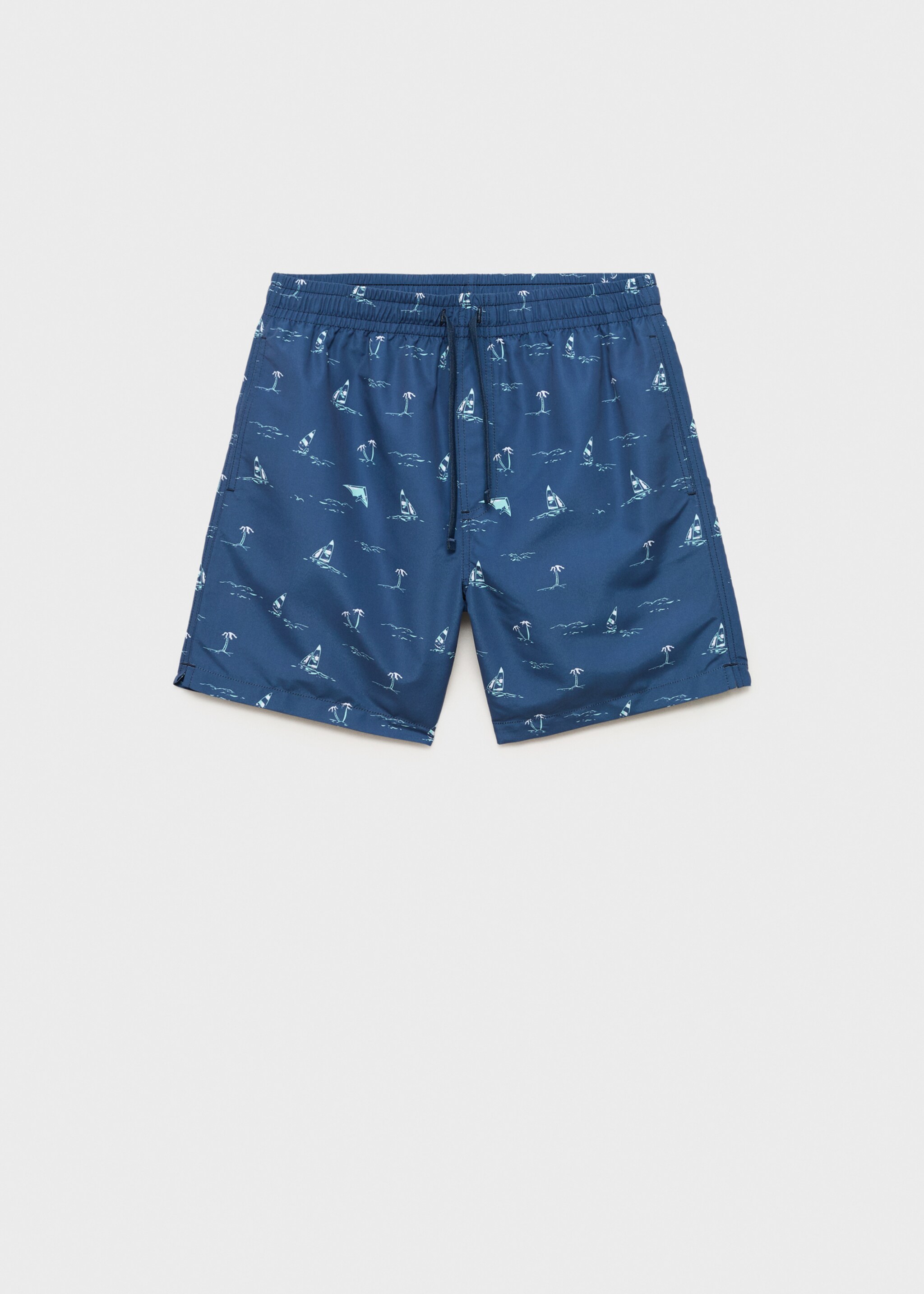 Maillot de bain imprimé palmiers - Article sans modèle, Bleu. Ref: 87005959-00.