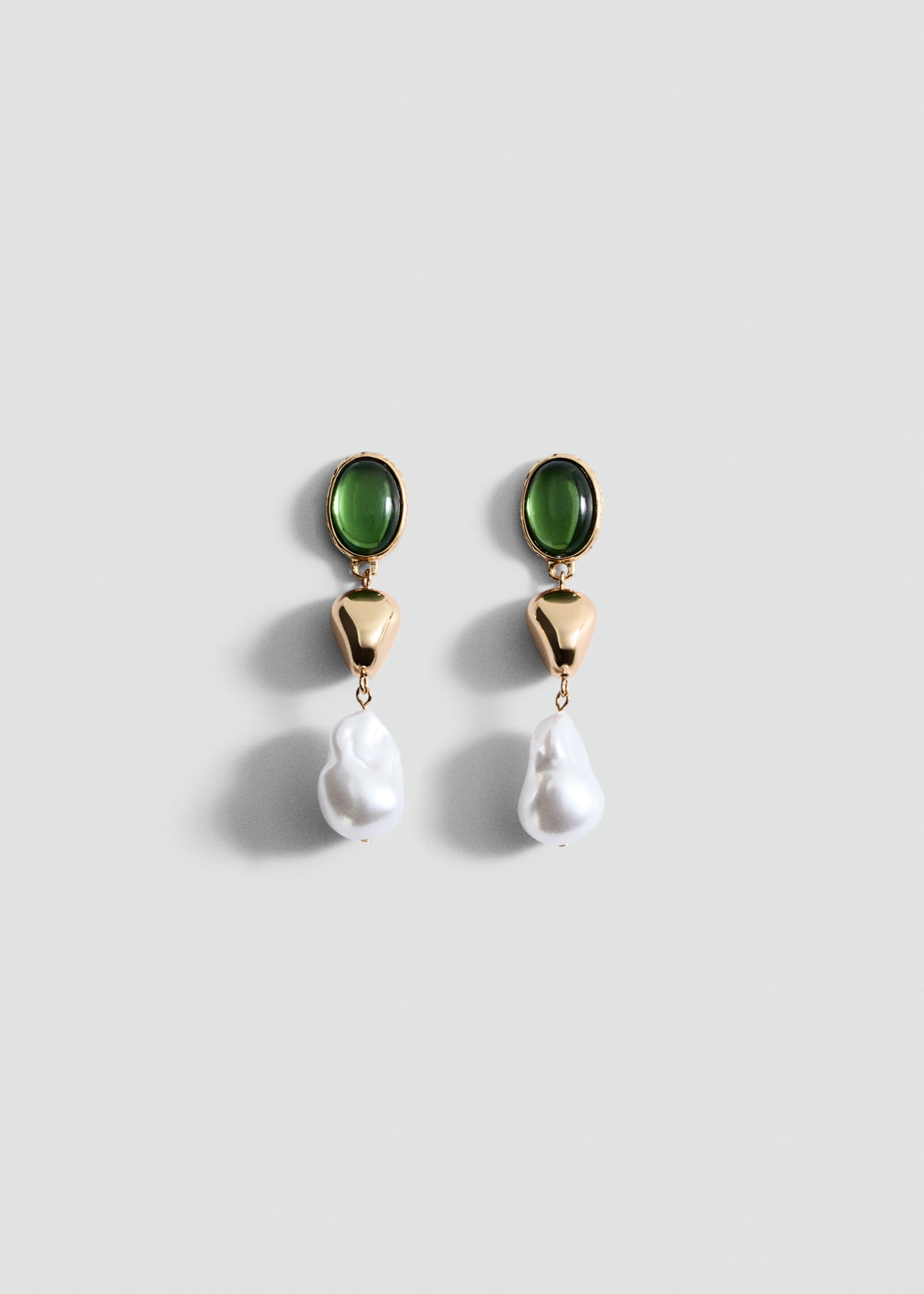 Boucles d'oreilles perles combinées - Article sans modèle, Or. Ref: 87005963-00.