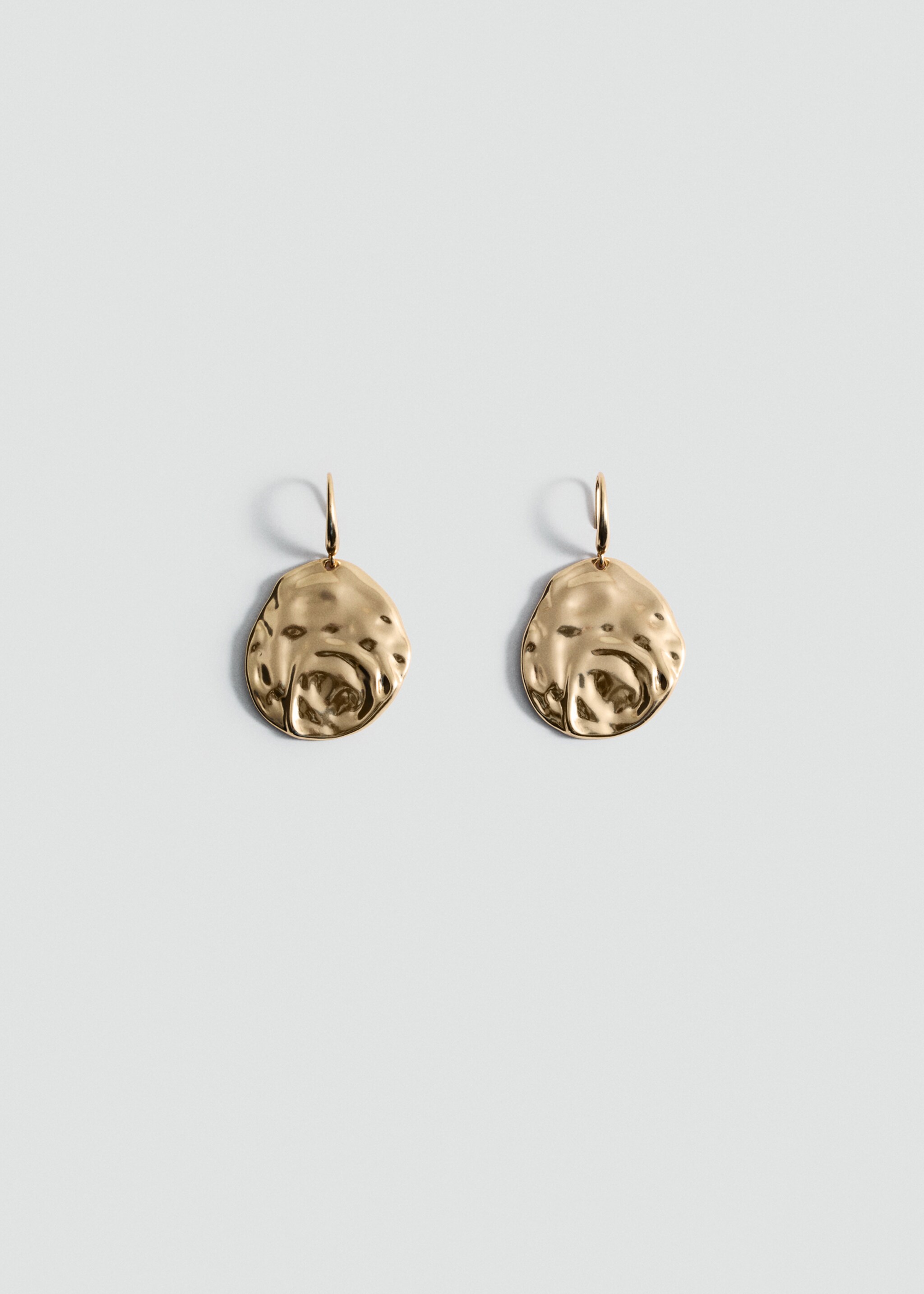 Textured coin earrings - Article without model, Gold. Ref: 87005964-00.