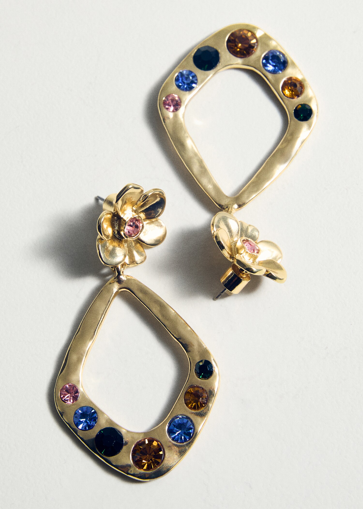 Geometric earrings with crystals detail - Details of the article 5