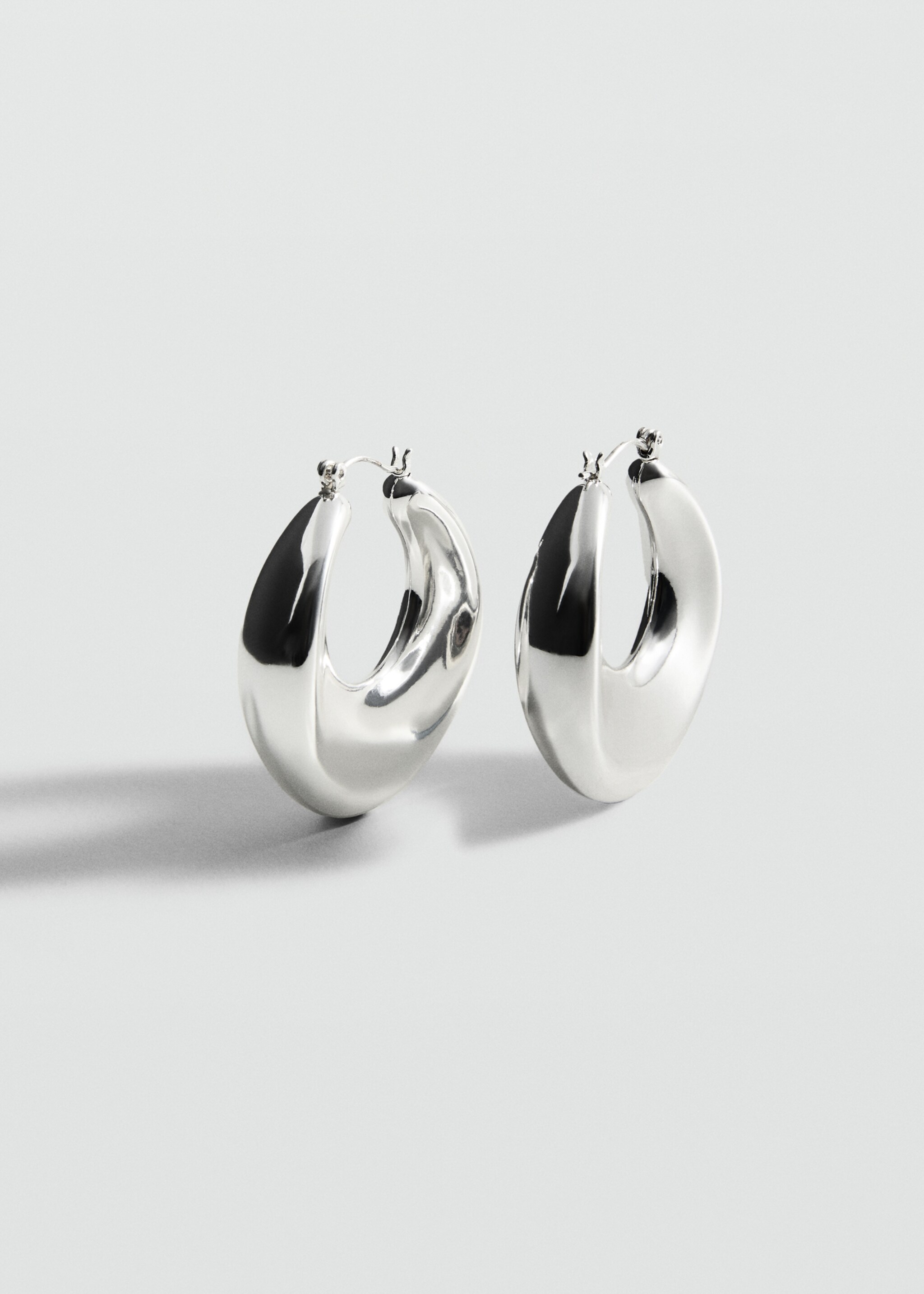 Hoop earrings - Medium plane, Silver. Ref: 87005979-00.