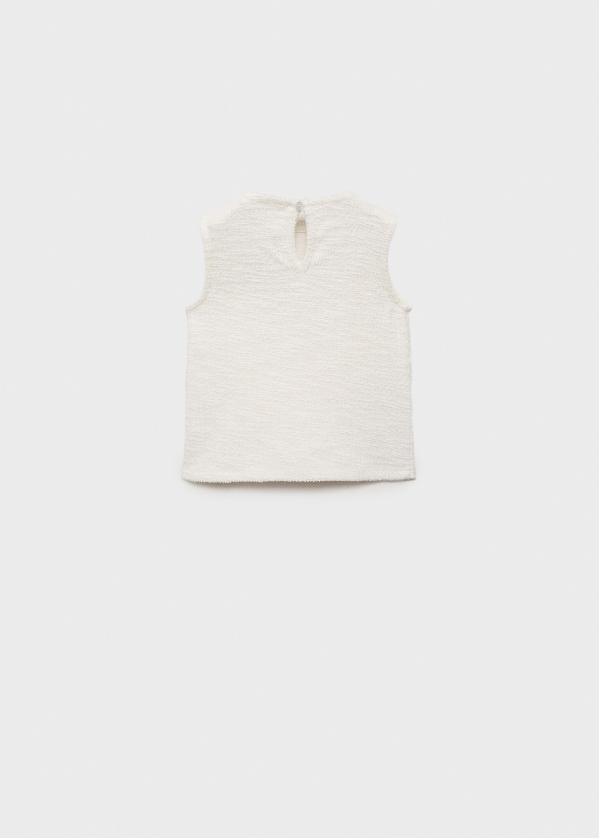 Camiseta abertura tweed - Reverso del artículo, Blanco roto. Ref: 87005980-00.