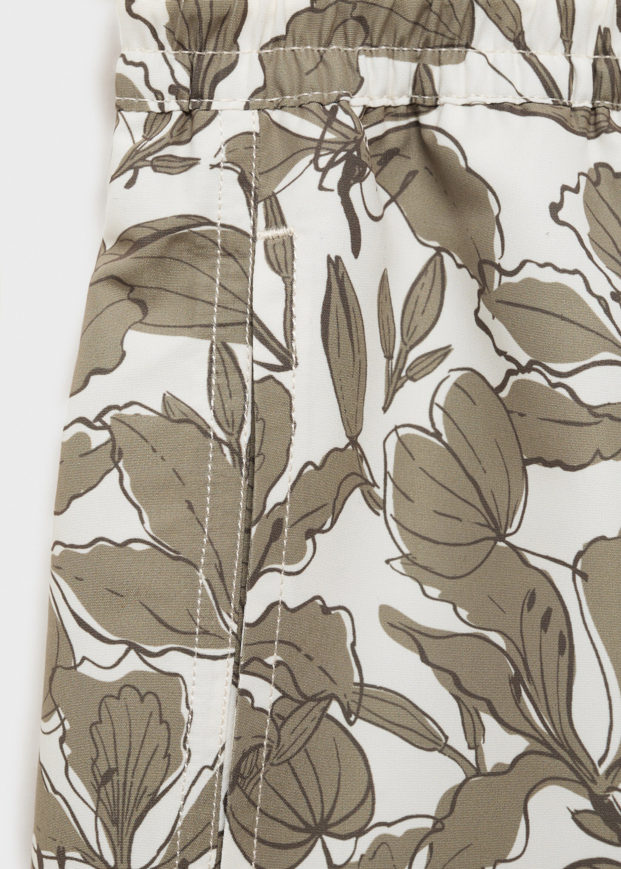Badeshorts mit floralem Dessin - Detail des Artikels 0, Khaki. Ref: 87005984-00.