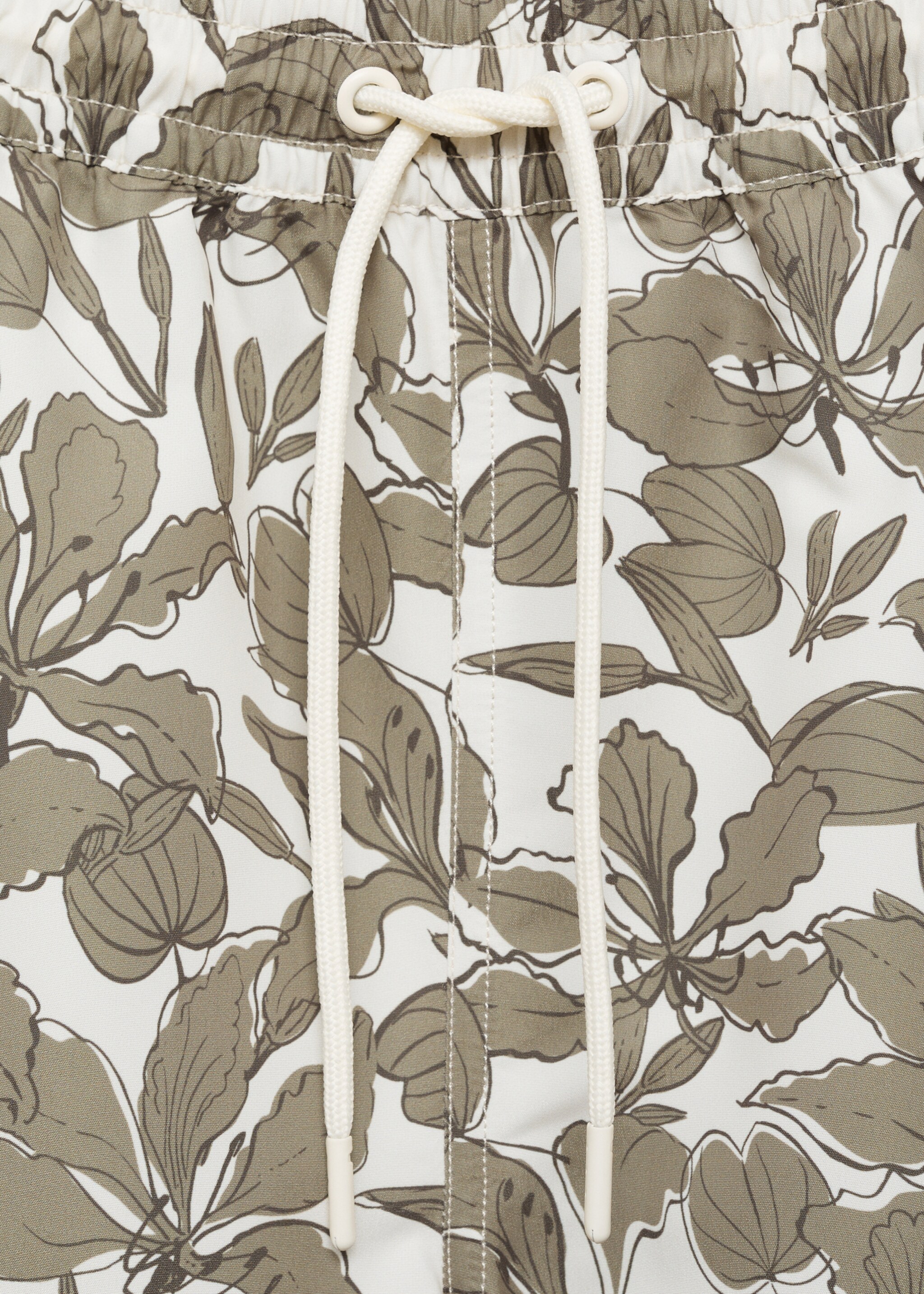 Badeshorts mit floralem Dessin - Detail des Artikels 8, Khaki. Ref: 87005984-00.
