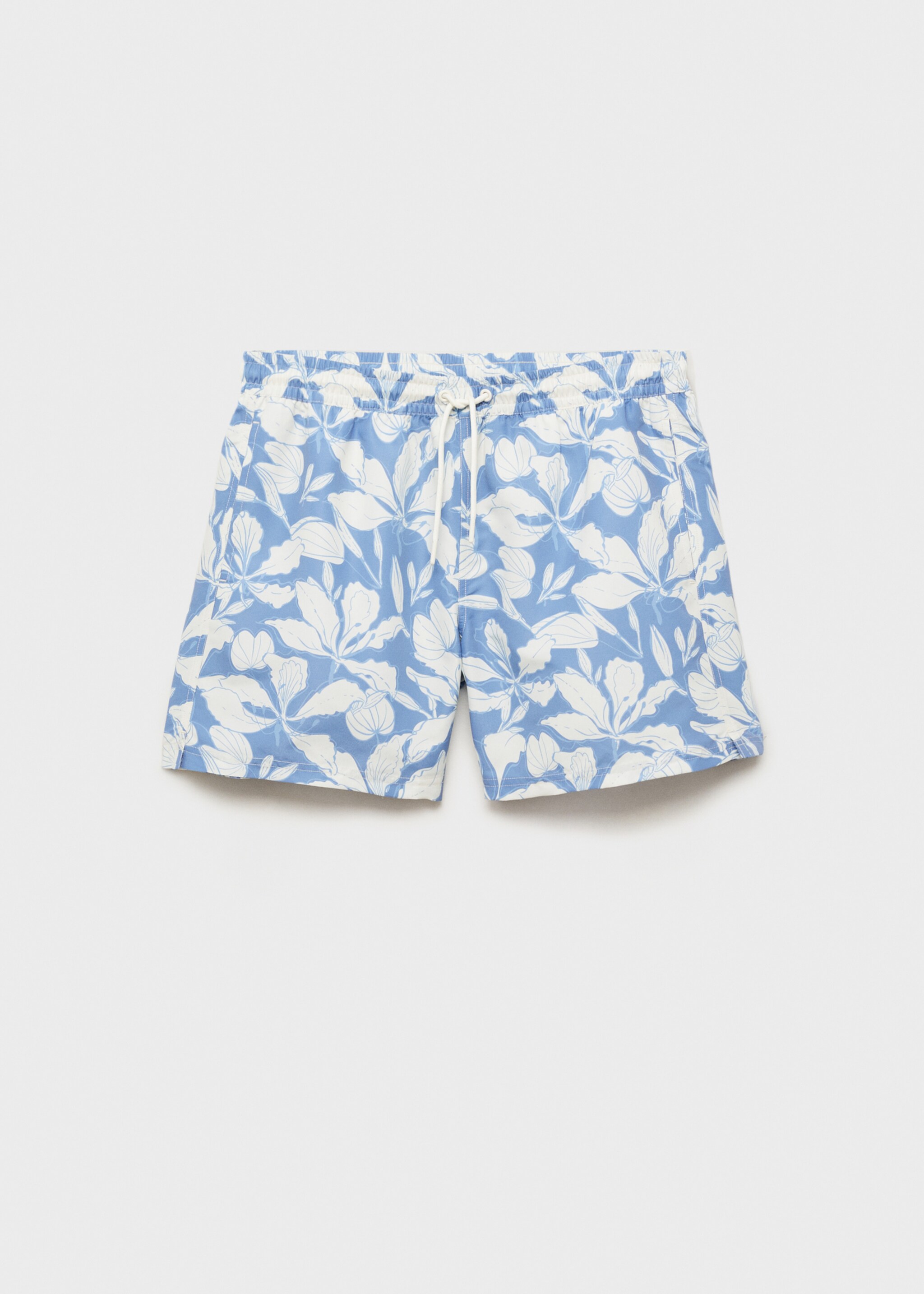 Badeshorts mit floralem Dessin - Artikel ohne Model, Blau. Ref: 87005984-00.