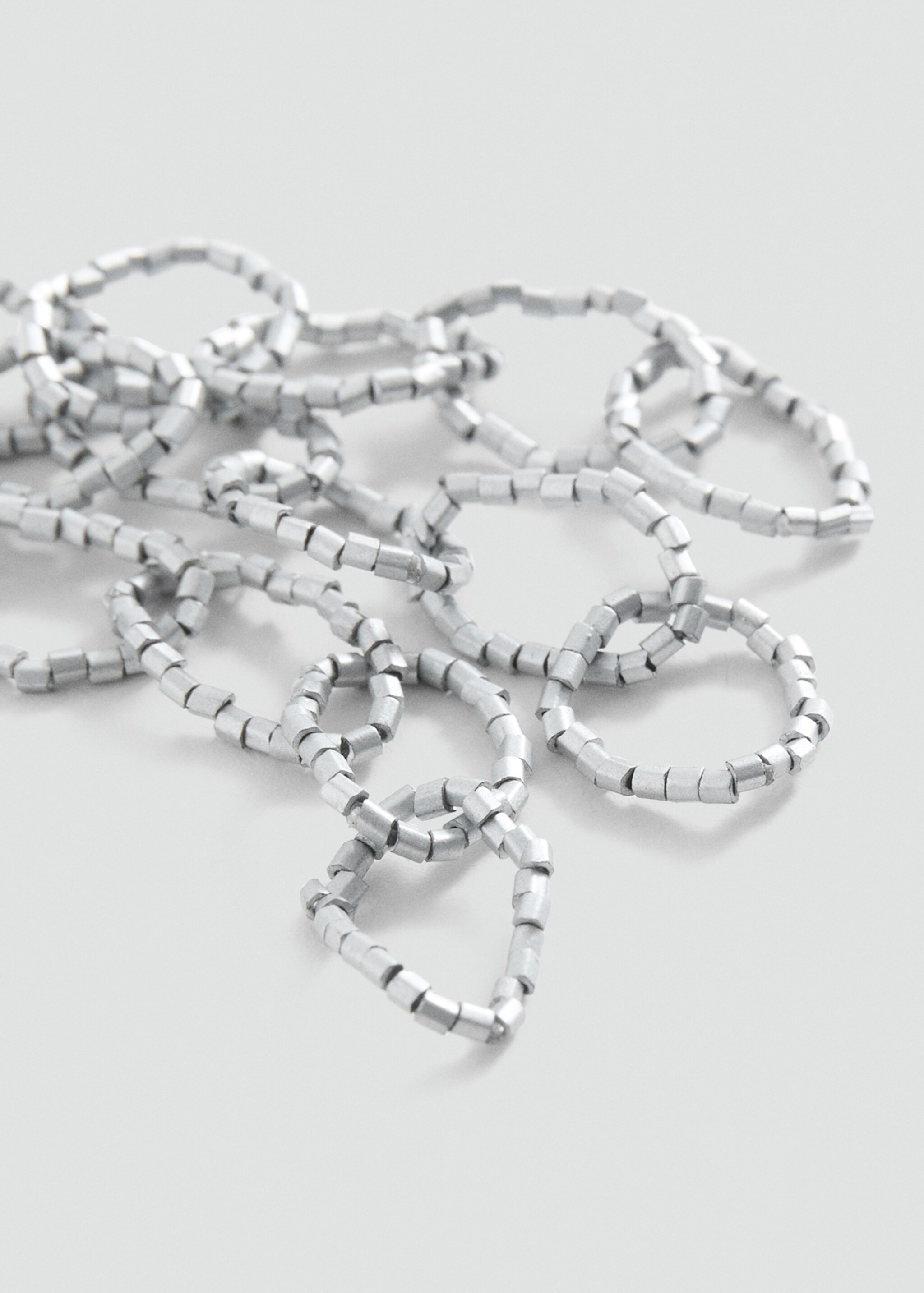 Long earrings with intertwined hoops - Details of the article 1, Silver. Ref: 87005989-00.