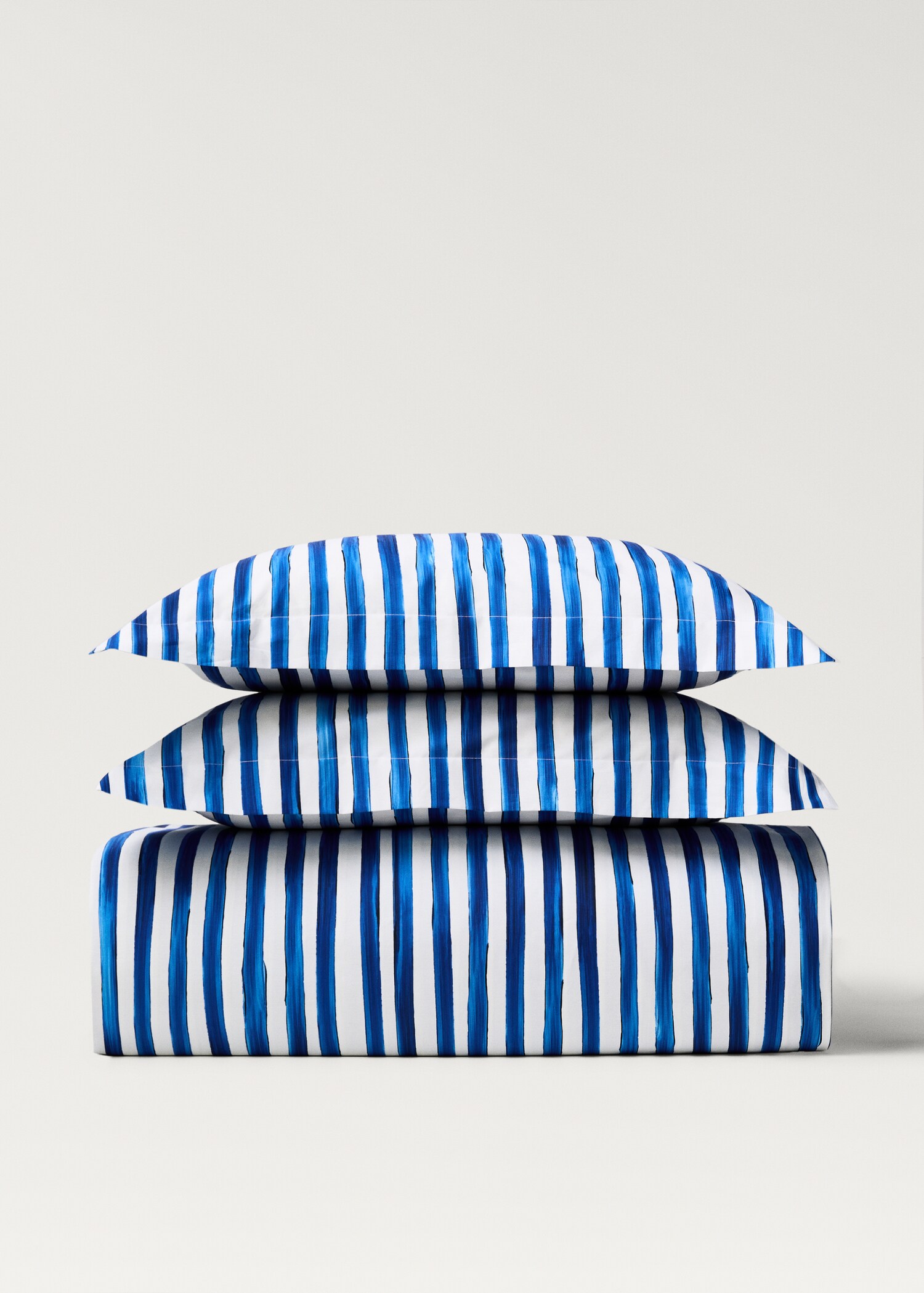 Povlak na přikrývku z bavlněného perkálu s akvarelovými proužky, na postel 150/160 cm - Zboží bez modelu