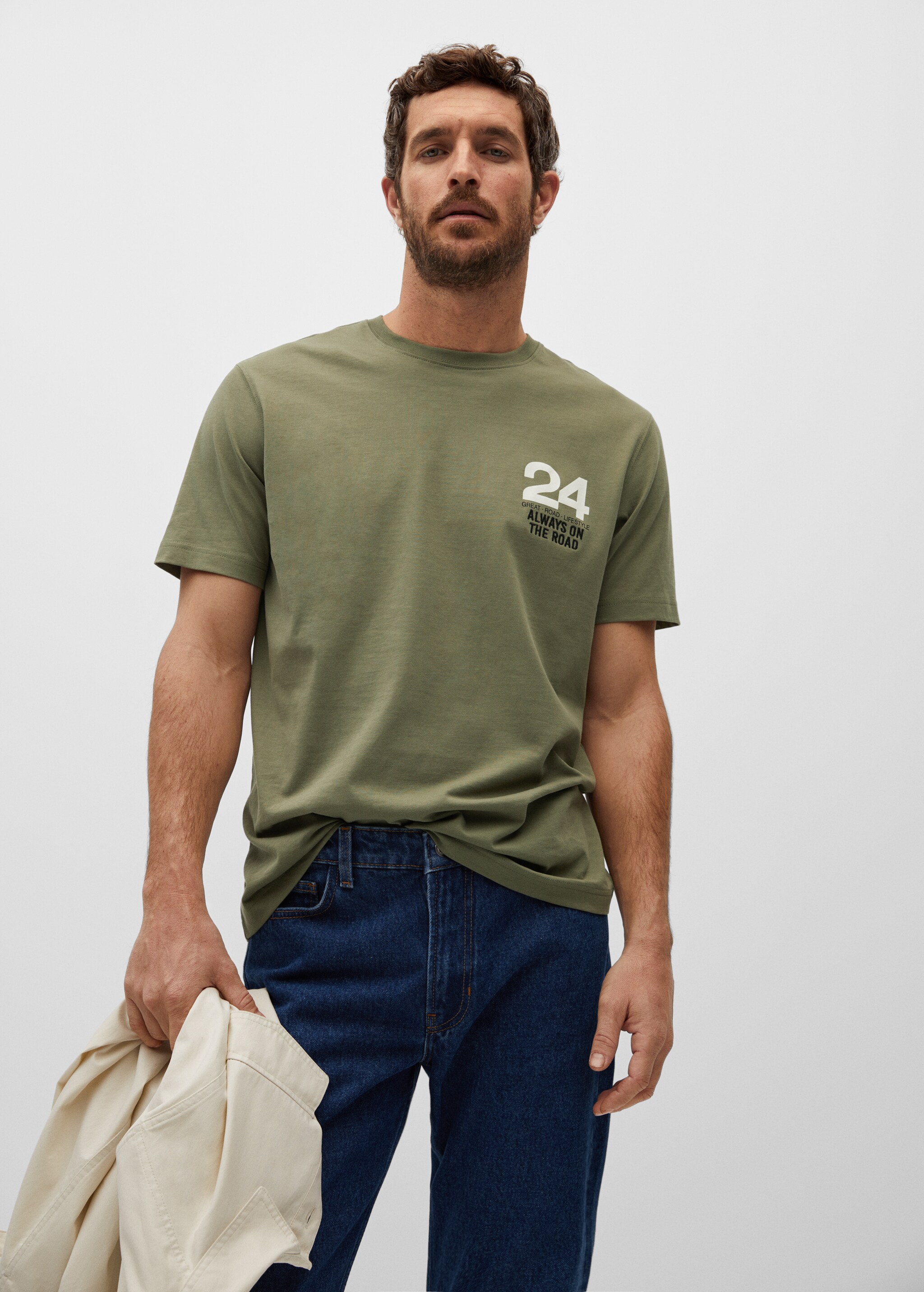 Camiseta algodón estampada - Plano medio