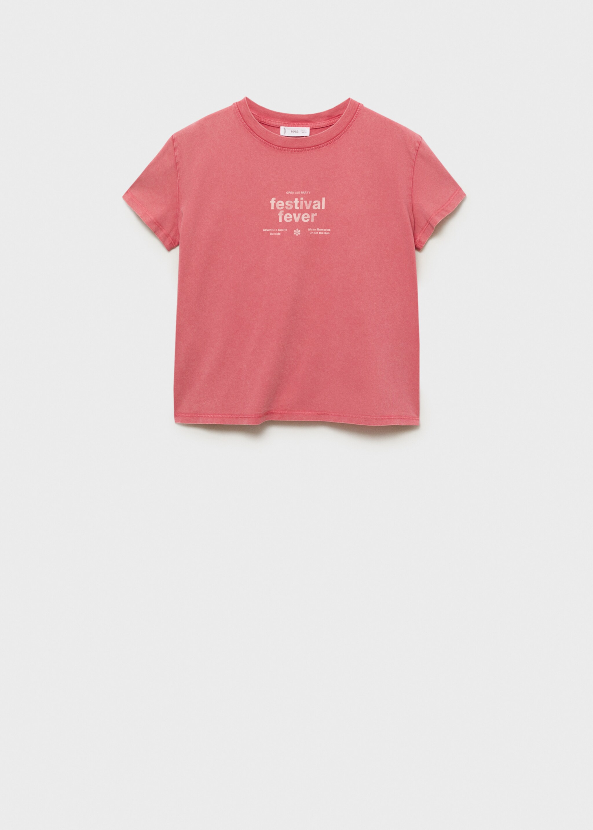 Printed cotton-blend t-shirt - Article without model, Pastel Pink. Ref: 87006347-00.
