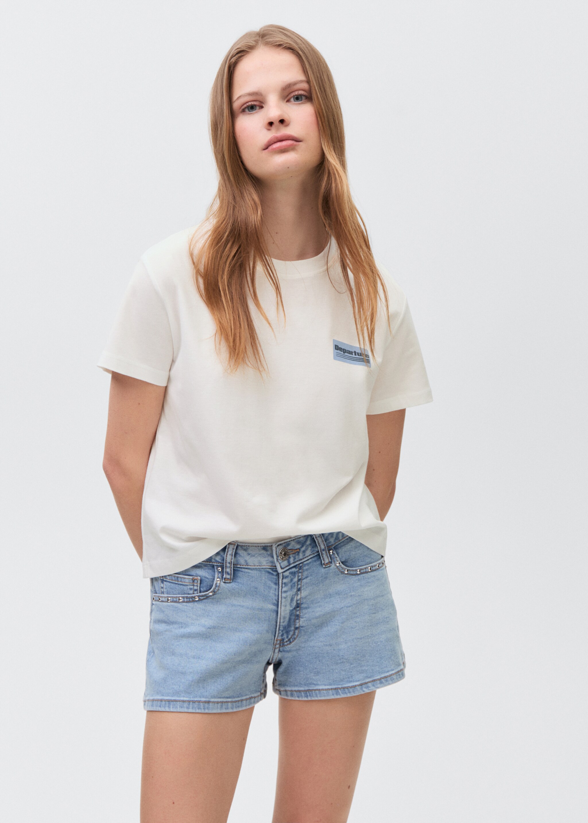 Printed cotton-blend T-shirt - Medium plane, Off White. Ref: 87006351-00.