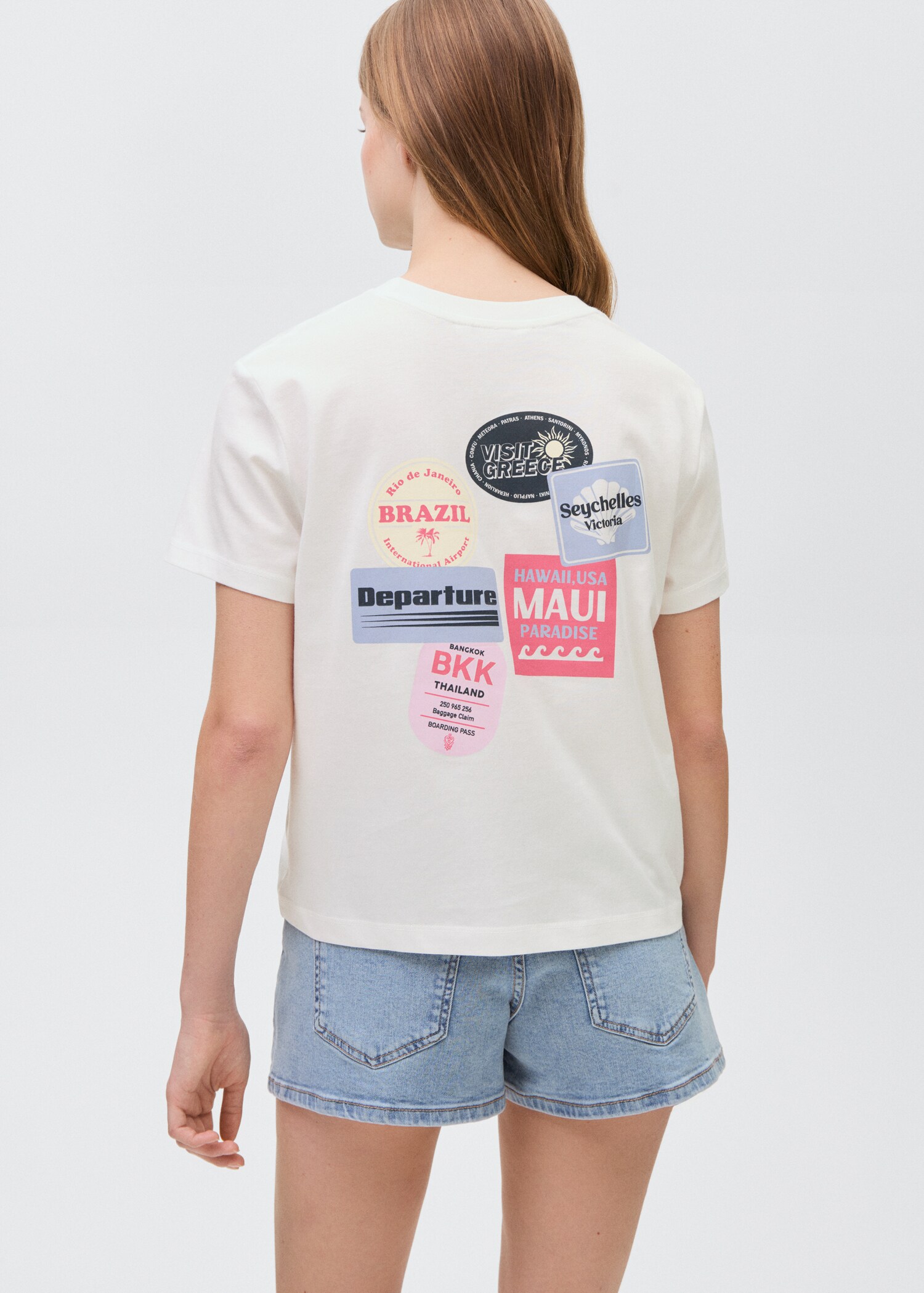 Printed cotton-blend T-shirt - Reverse of the article