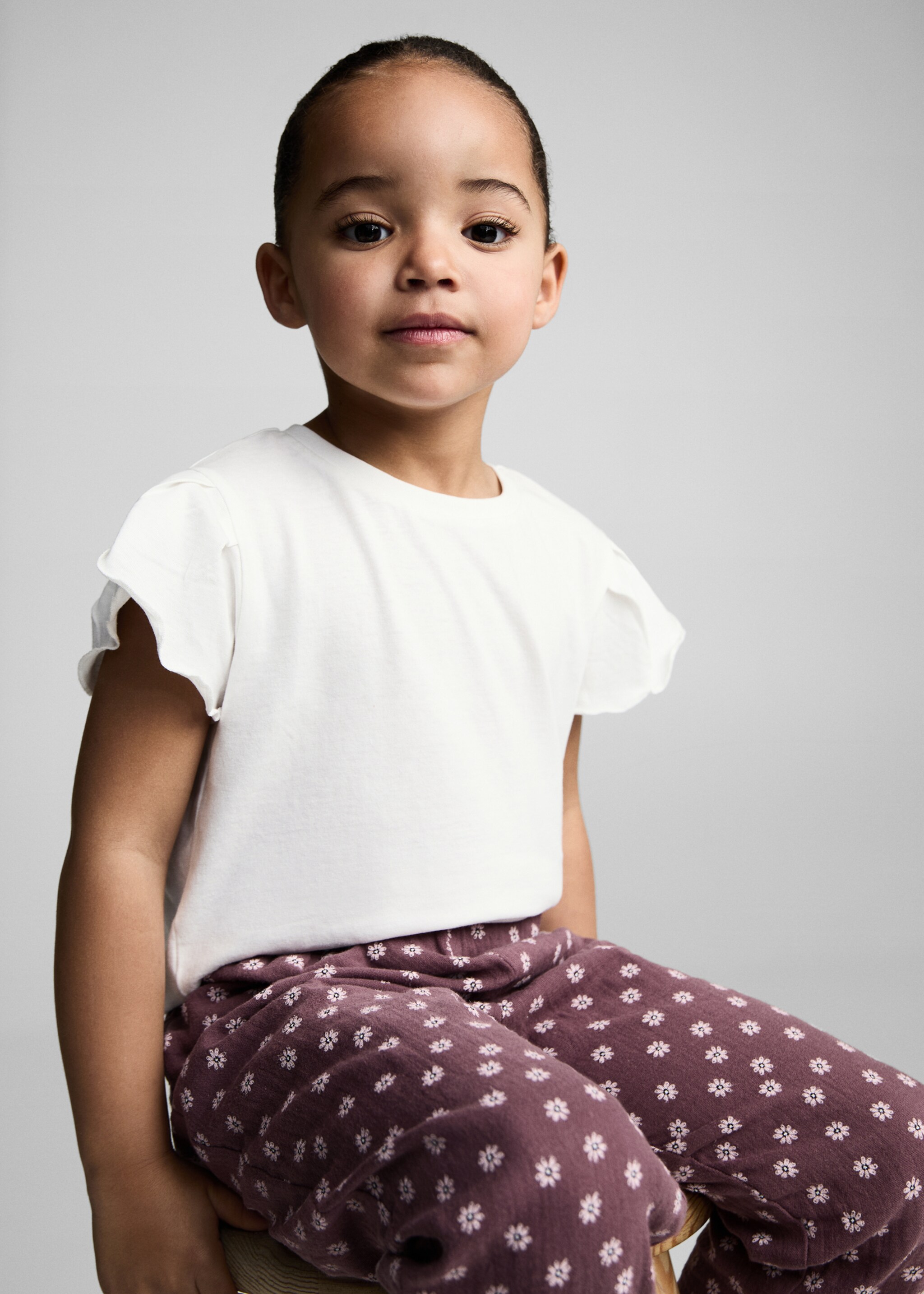 Μπλούζα κοντό μανίκι βαμβάκι - Μεσαίο πλάνο, Υπόλευκο. Ref: 87006353-00.