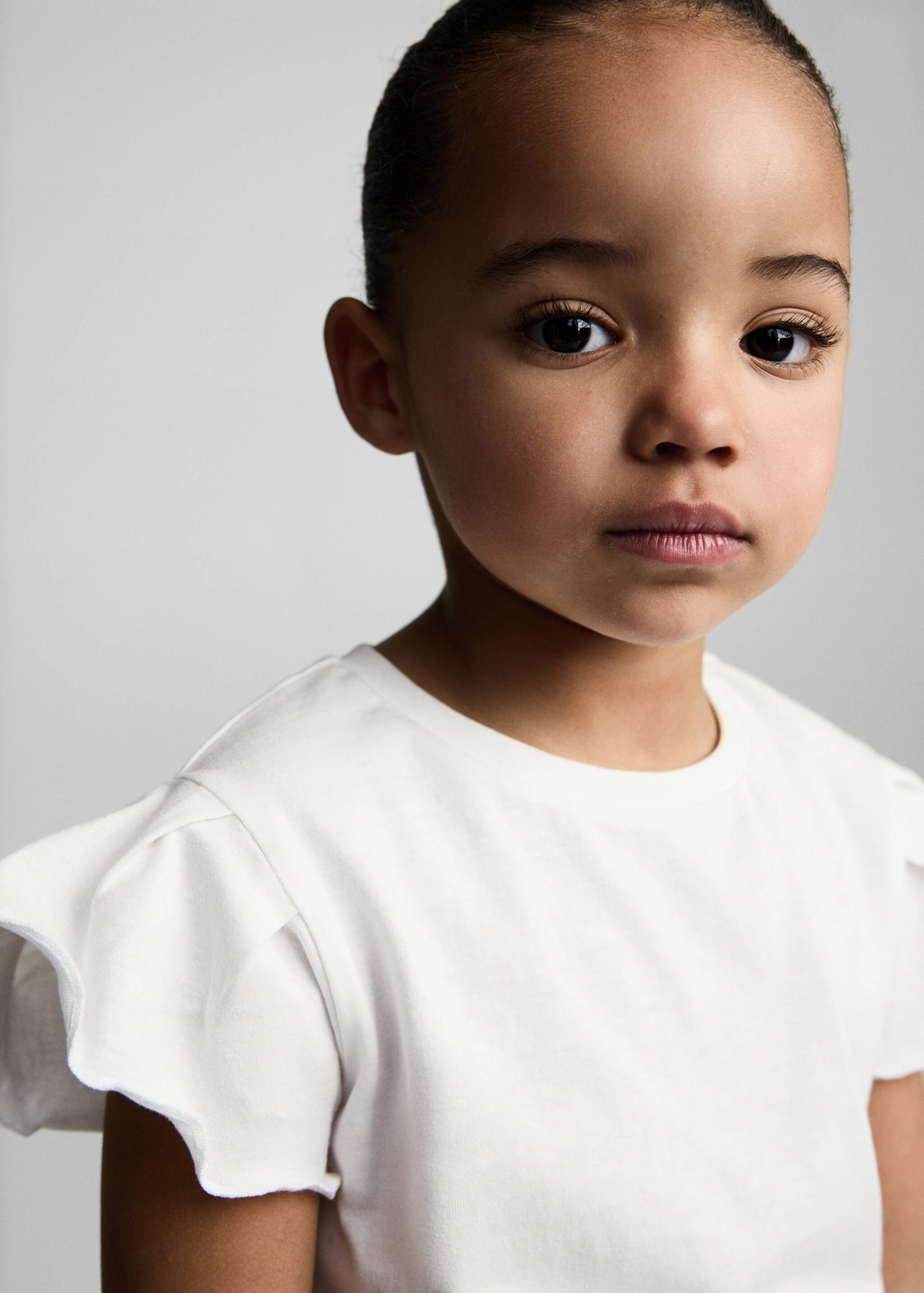 Μπλούζα κοντό μανίκι βαμβάκι - Λεπτομέρεια του προϊόντος 1, Υπόλευκο. Ref: 87006353-00.