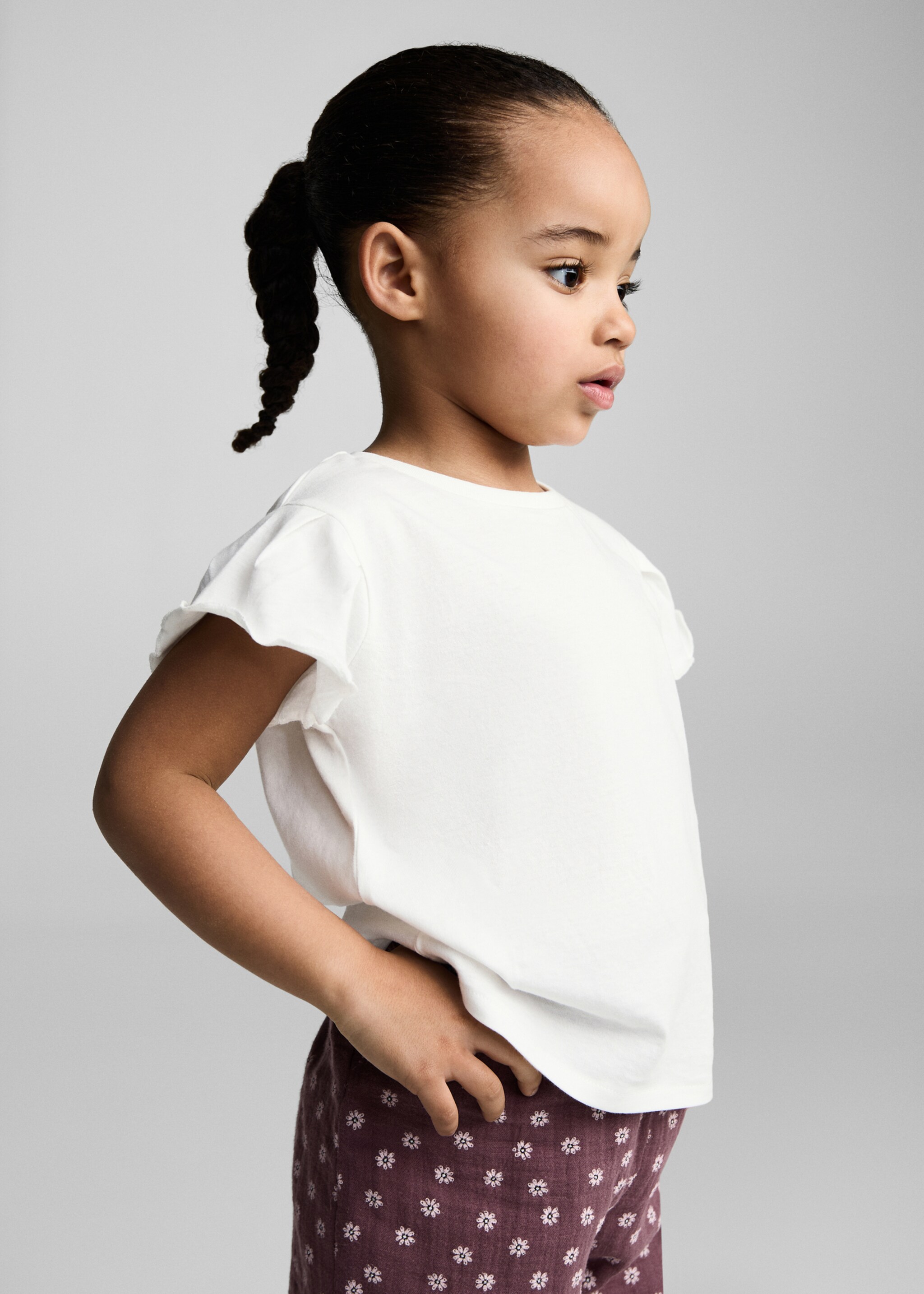 Μπλούζα κοντό μανίκι βαμβάκι - Λεπτομέρεια του προϊόντος 2, Υπόλευκο. Ref: 87006353-00.