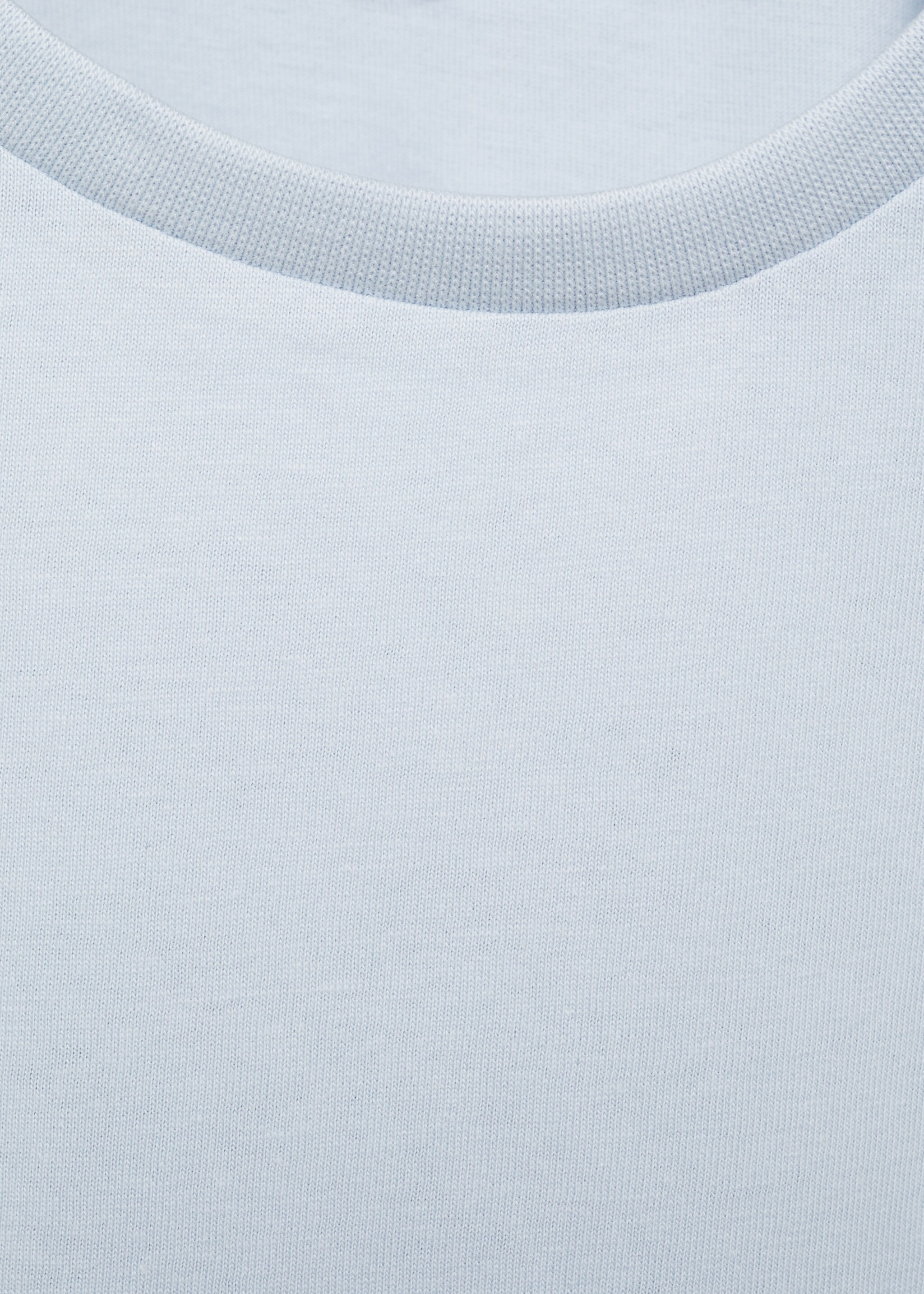Short-sleeved cotton t-shirt - Details of the article 0, Sky Blue. Ref: 87006353-00.