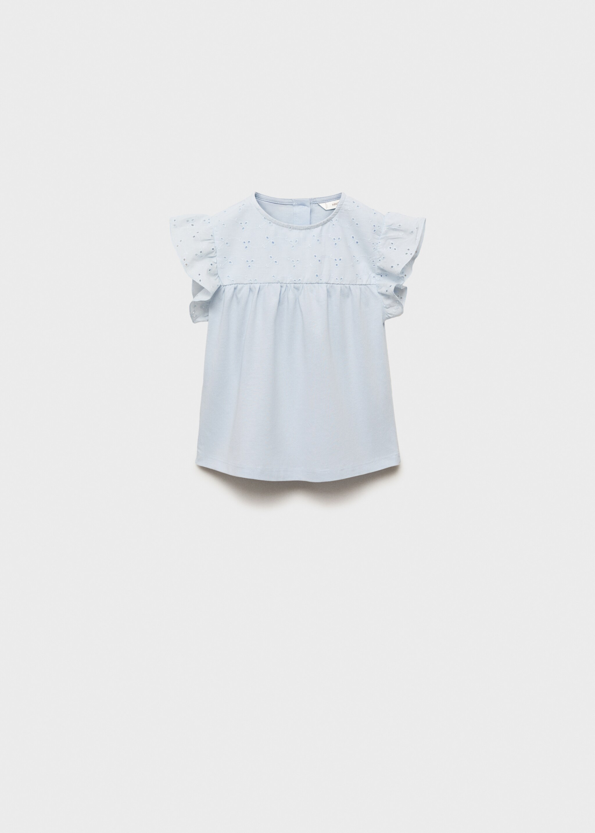 Openwork details T-shirt - Article without model, Sky Blue. Ref: 87006358-00.