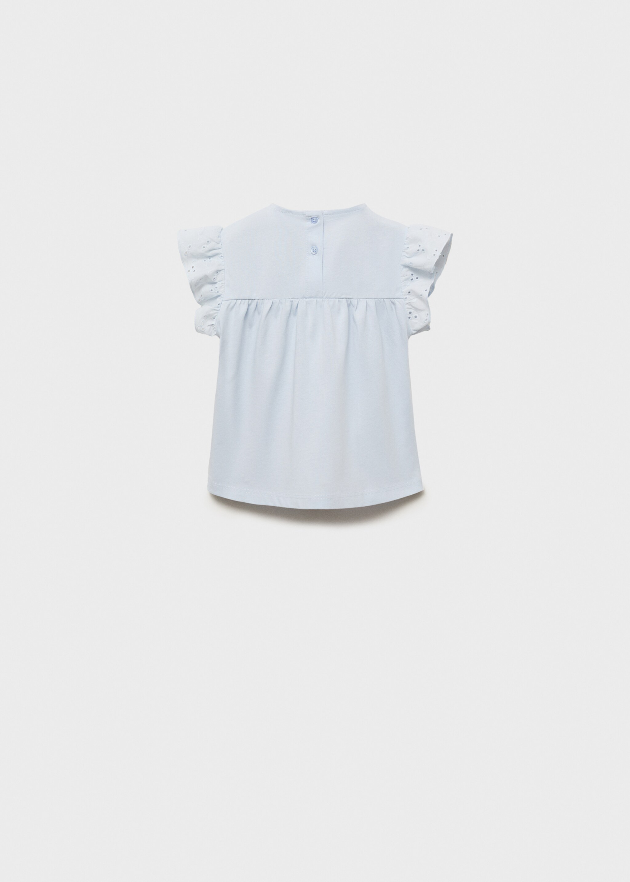 Openwork details T-shirt - Reverse of the article, Sky Blue. Ref: 87006358-00.