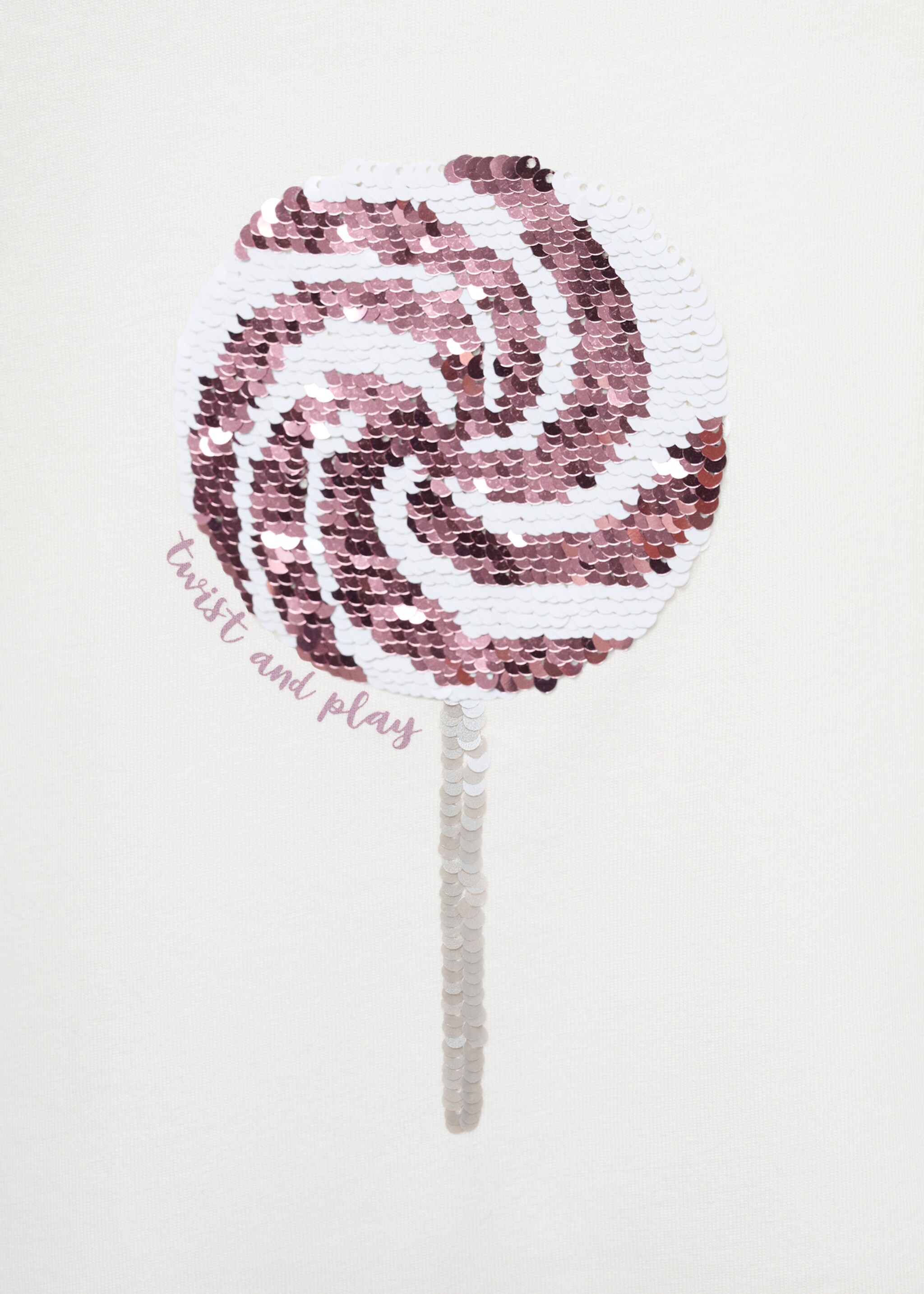 Μπλουζάκι με τύπωμα και πούλιες - Λεπτομέρεια του προϊόντος 8, Υπόλευκο. Ref: 87006370-00.