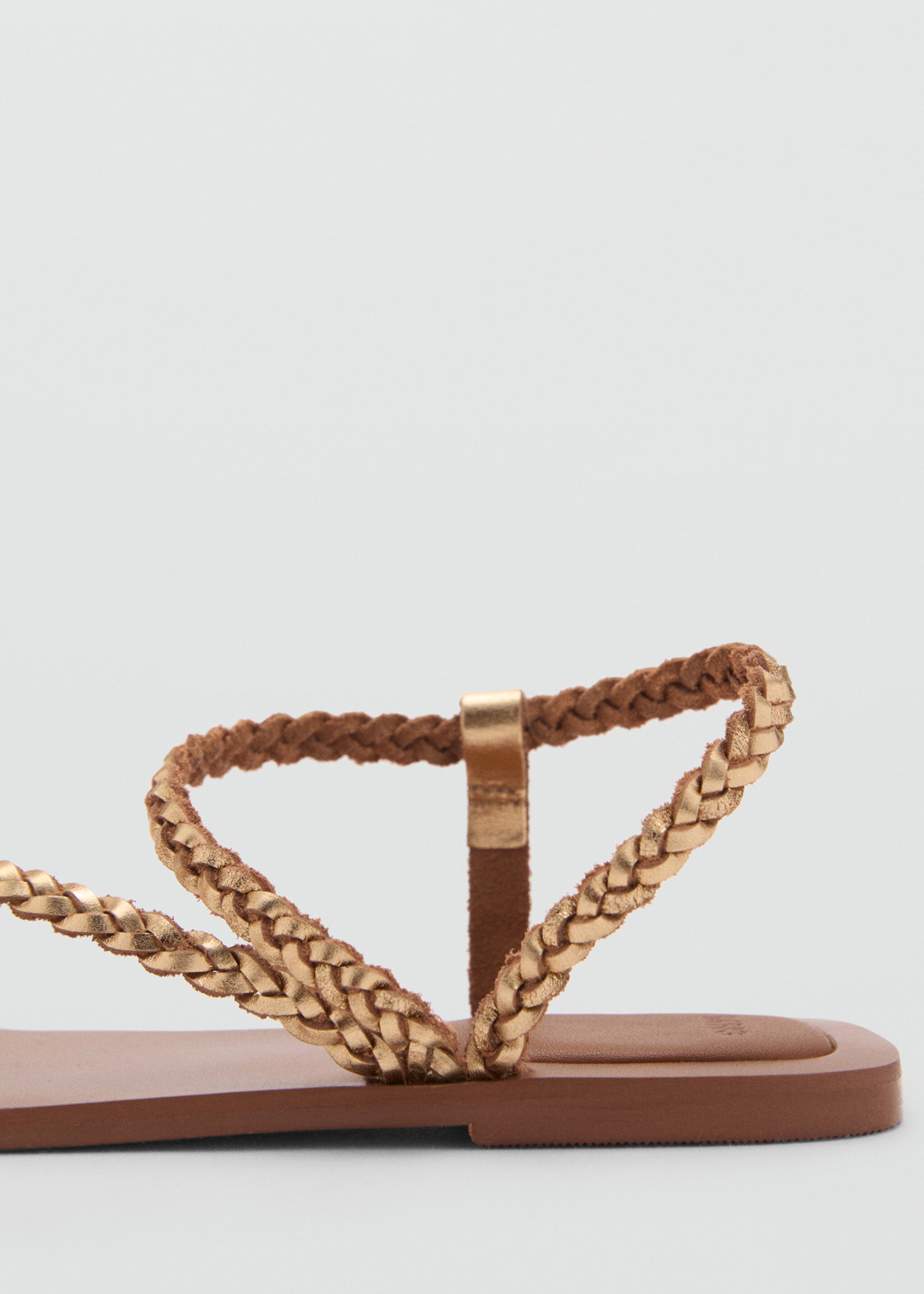 Sandály z proplétané kůže - Detail zboží 2, Zlatá. Ref: 87006371-00.