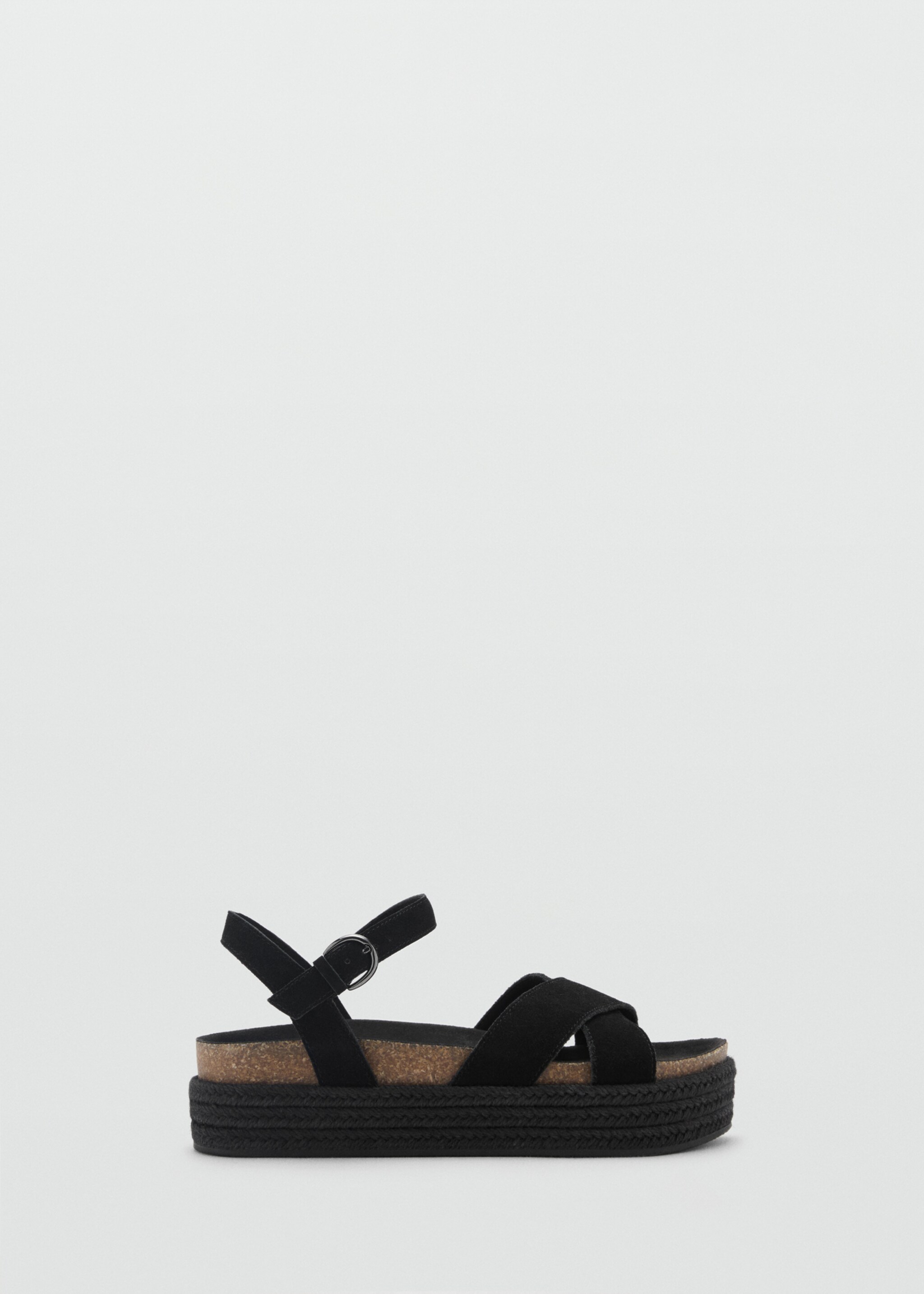 Platform leather sandals - Article without model, Black. Ref: 87006373-00.