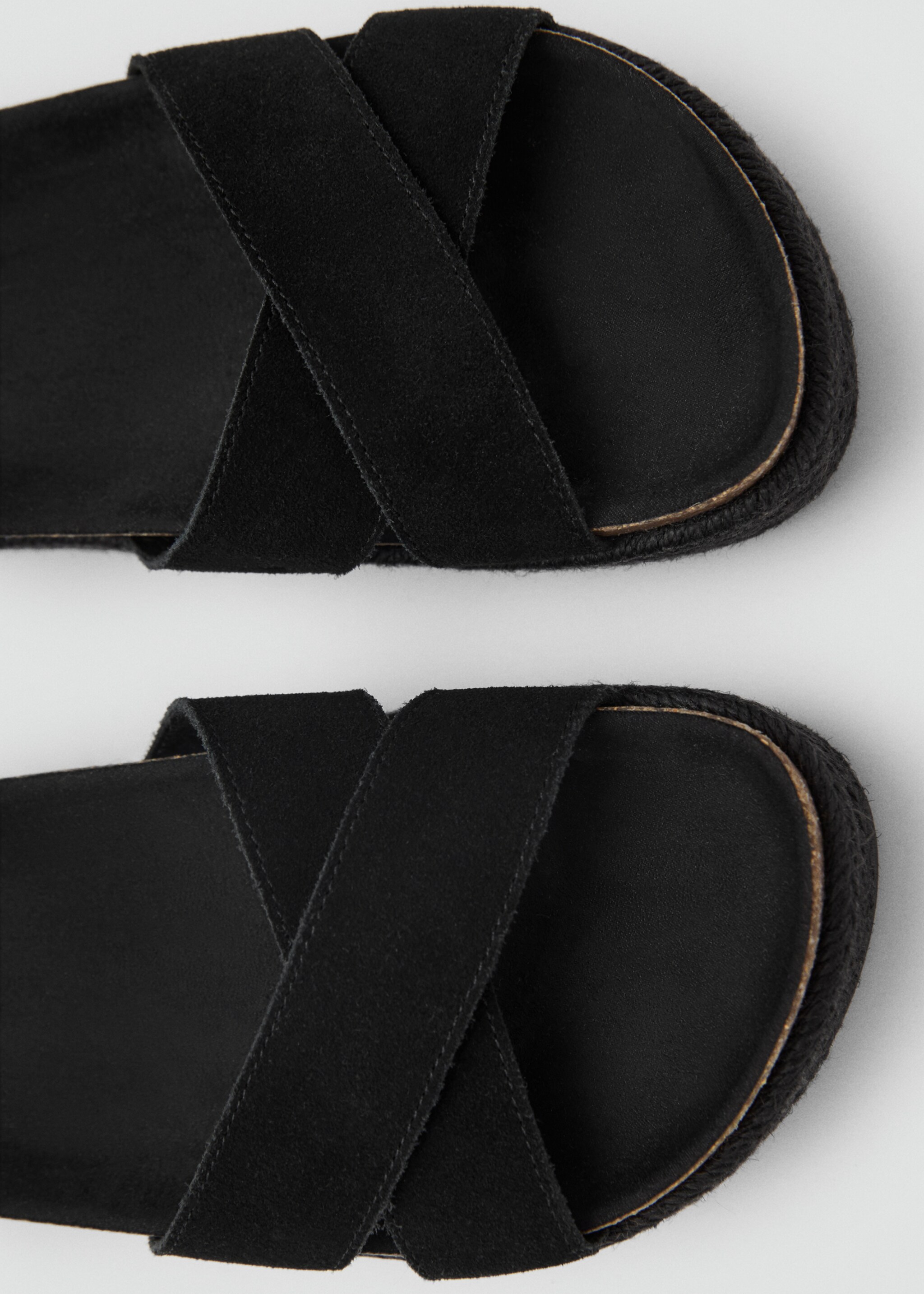 Platform leather sandals - Details of the article 2, Black. Ref: 87006373-00.